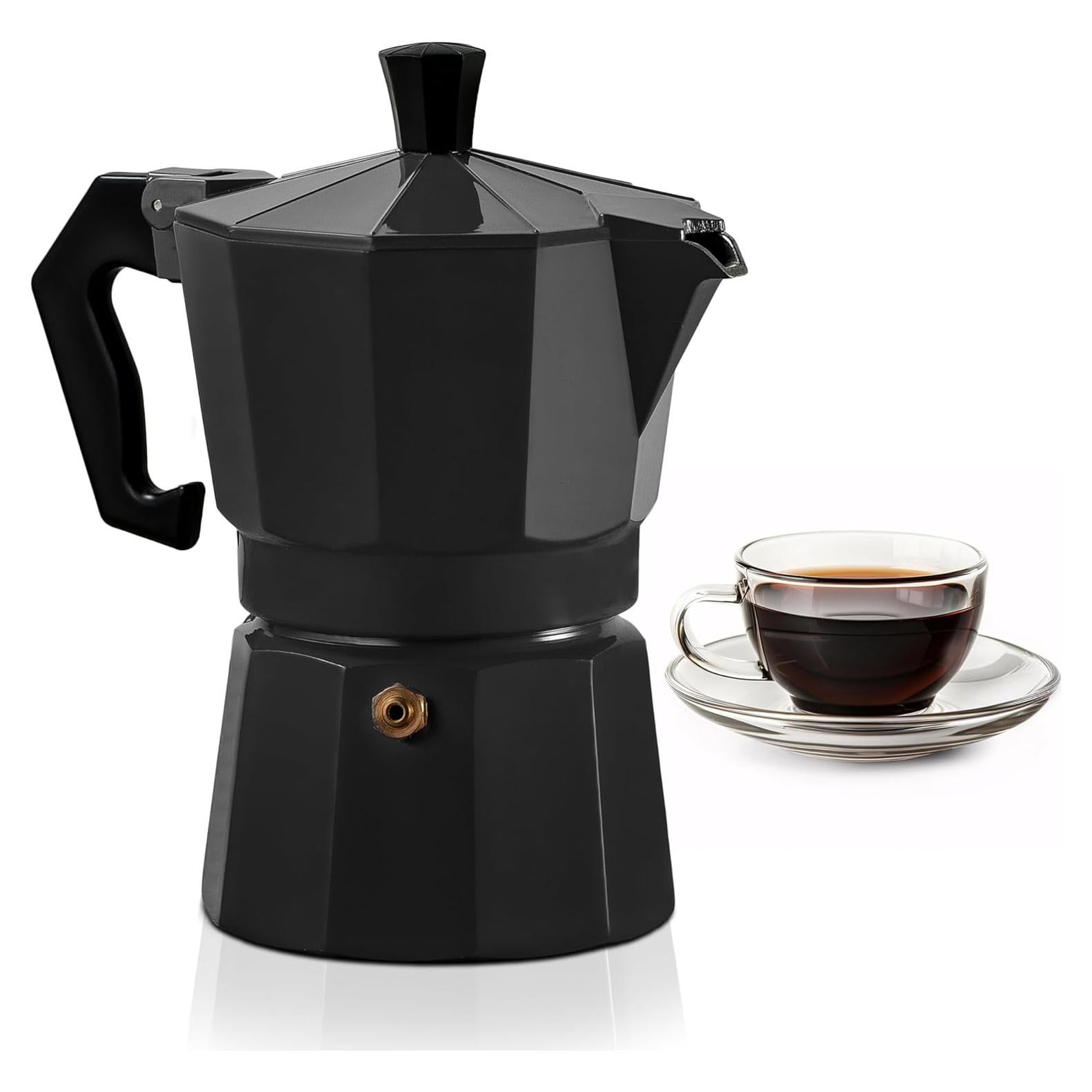 Cafetera Moka Mixpresso Negra 3 Tazas Espresso Manual