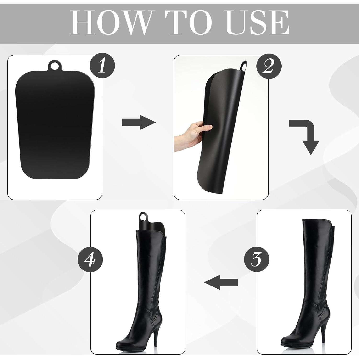 Inserciones de Forma para Botas Negras - 8 Pcs Multitamaño