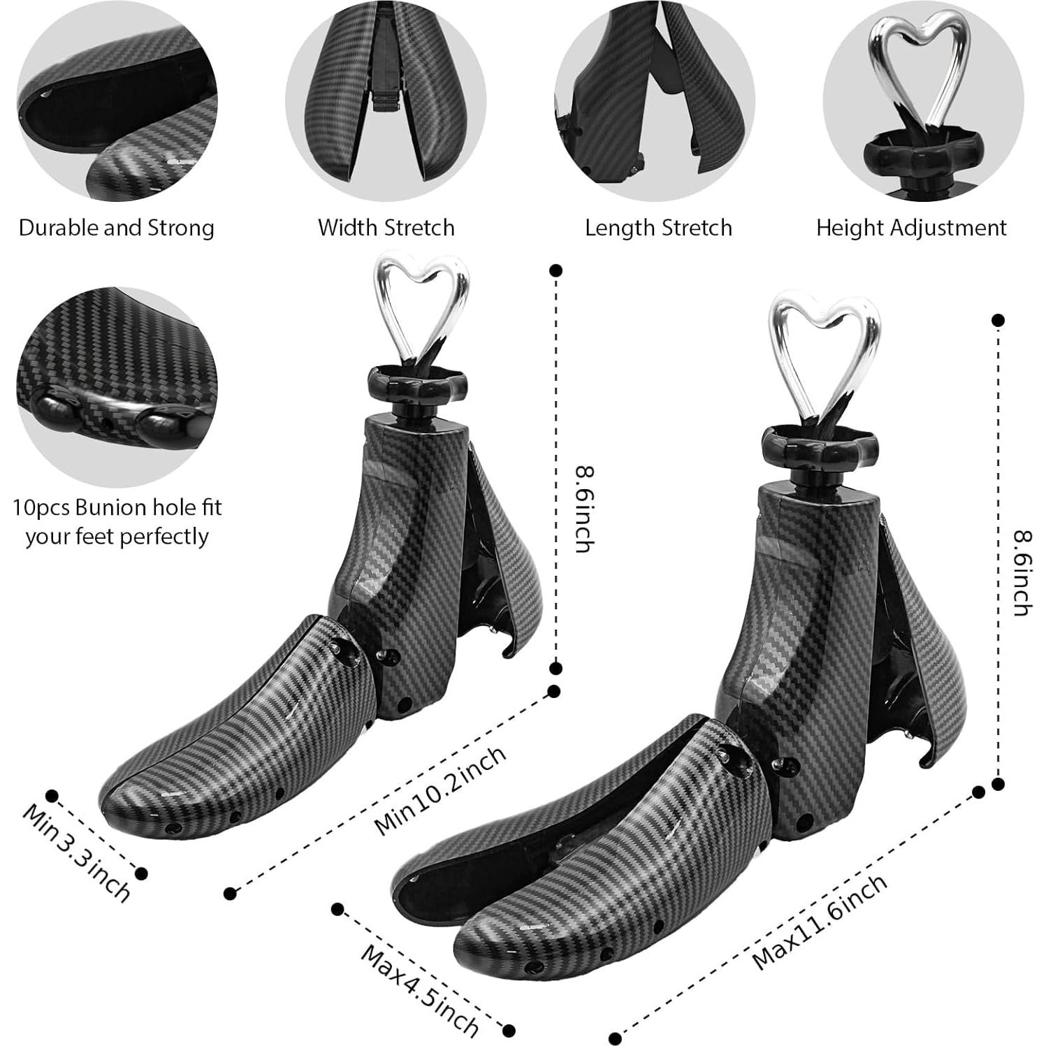 Estirador de Zapatos Ajustable JJDPARTS Unisex Negro