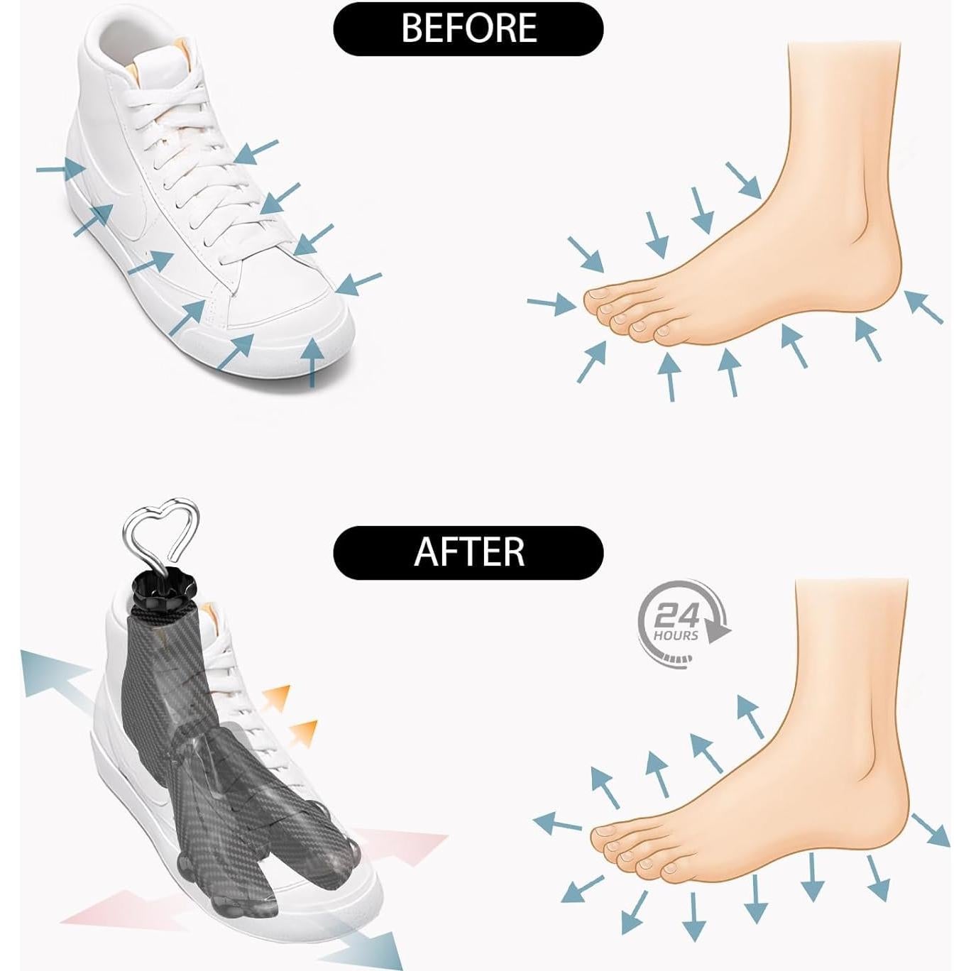 Estirador de Zapatos Ajustable JJDPARTS Unisex Negro