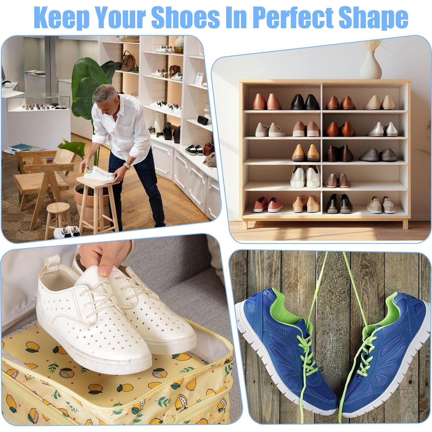 16 Estiradores de Zapatos Xinjoduz Ajustables Transparentes