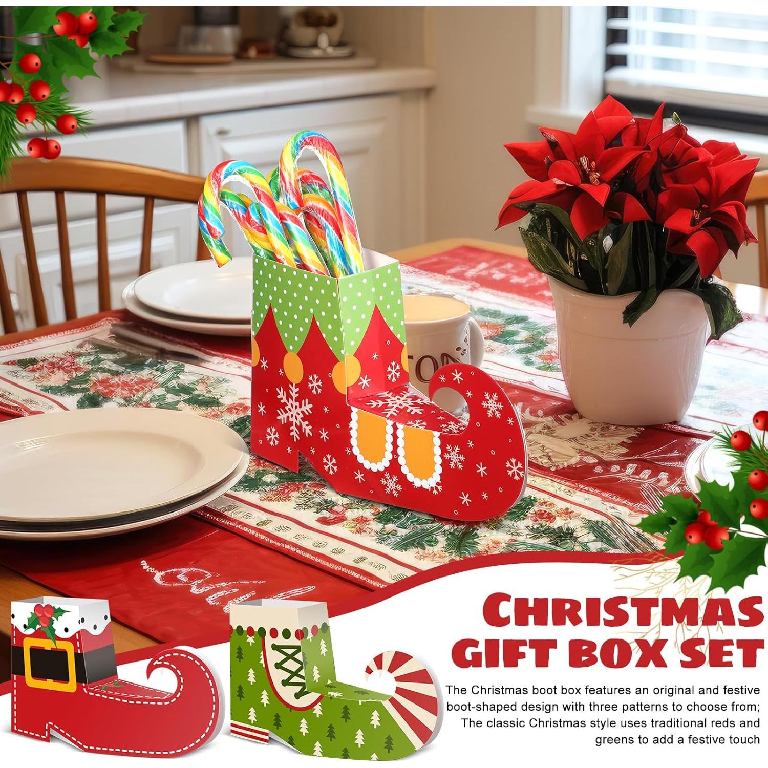 Cajas de Regalo de Navidad Tioncy 6 Pcs en Forma de Bota