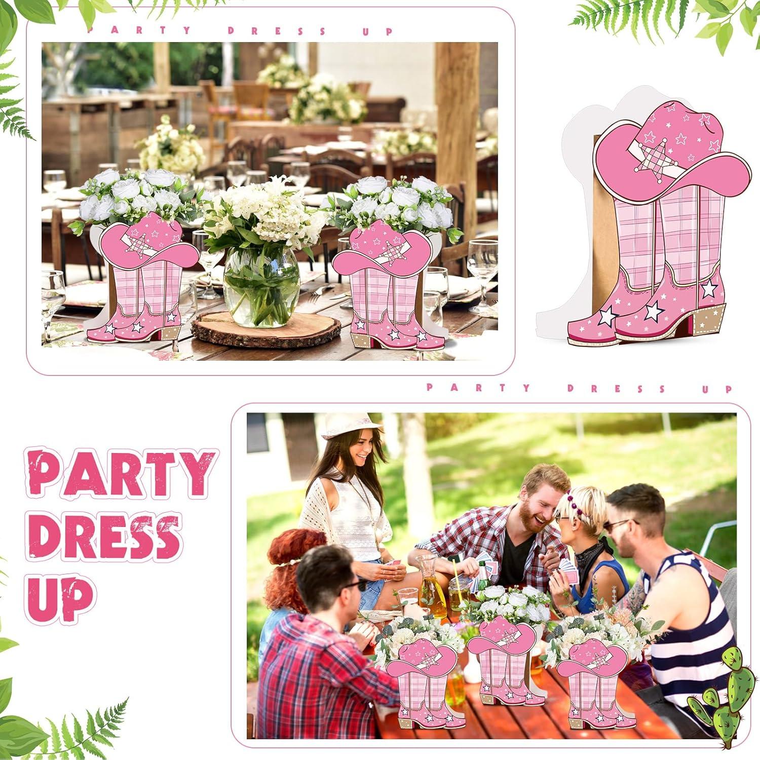 Domensi 8 Cajas Decorativas Vaqueras Rosa y Cuadros