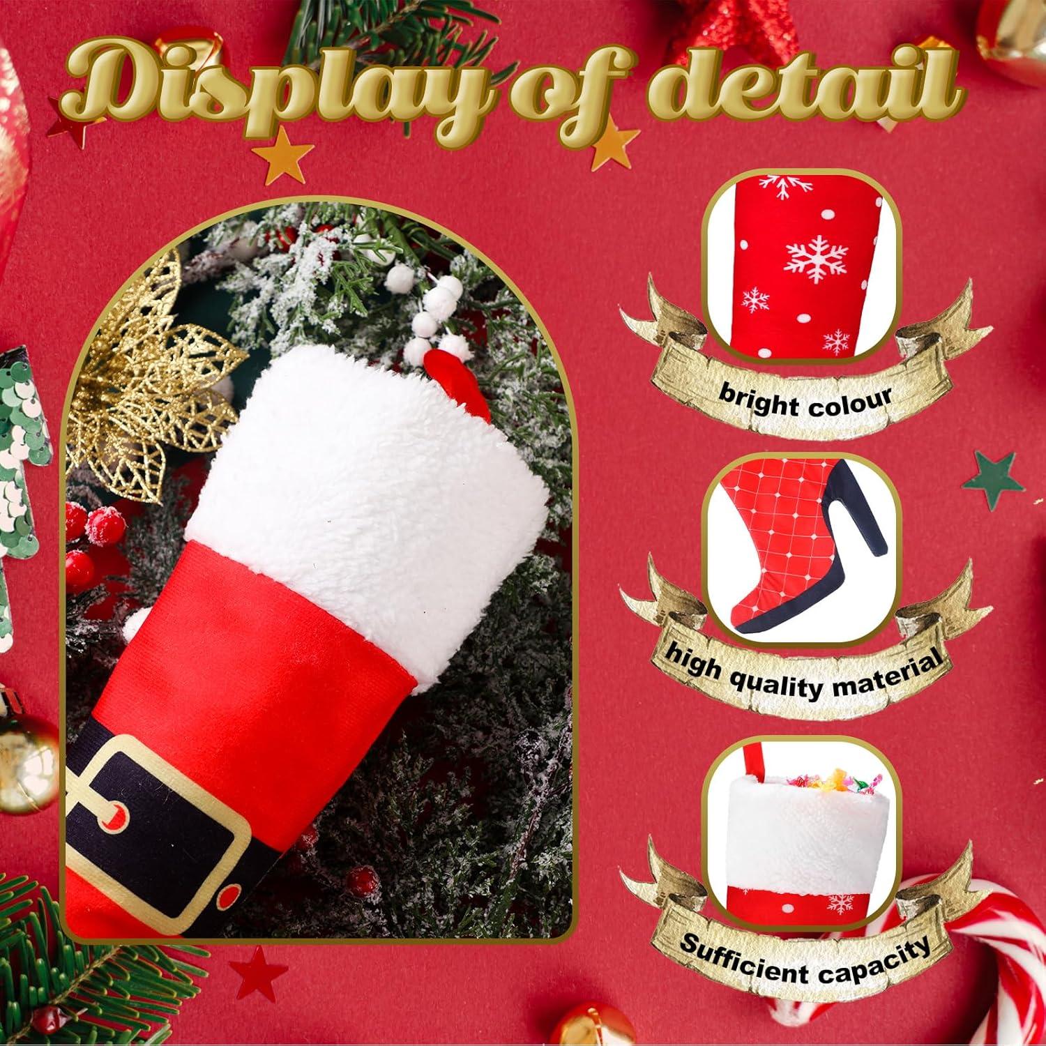 Suhine 4 Medias de Navidad Colgantes 40.64 cm Tacones Altos