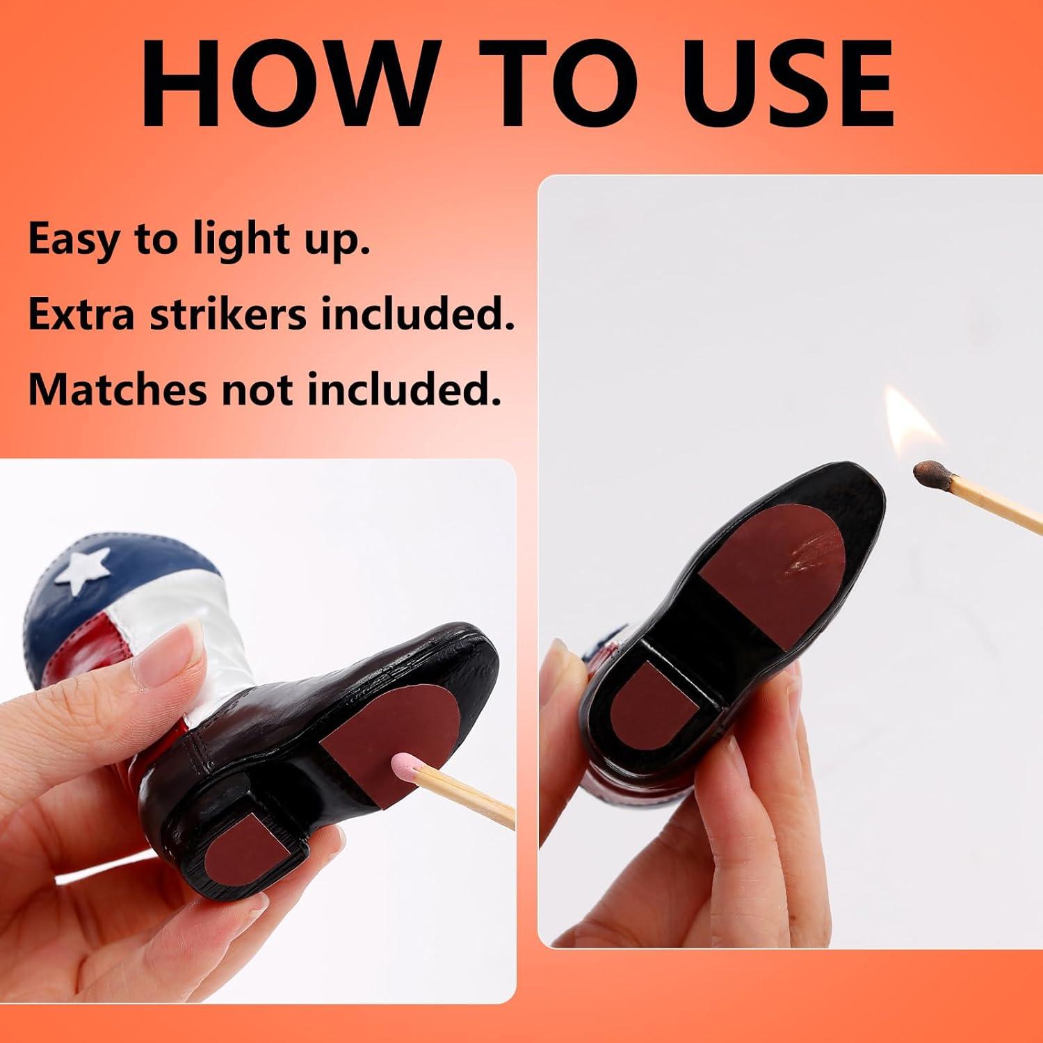 Soporte para fósforos bota vaquera Psyhilar 17x9cm decorativo