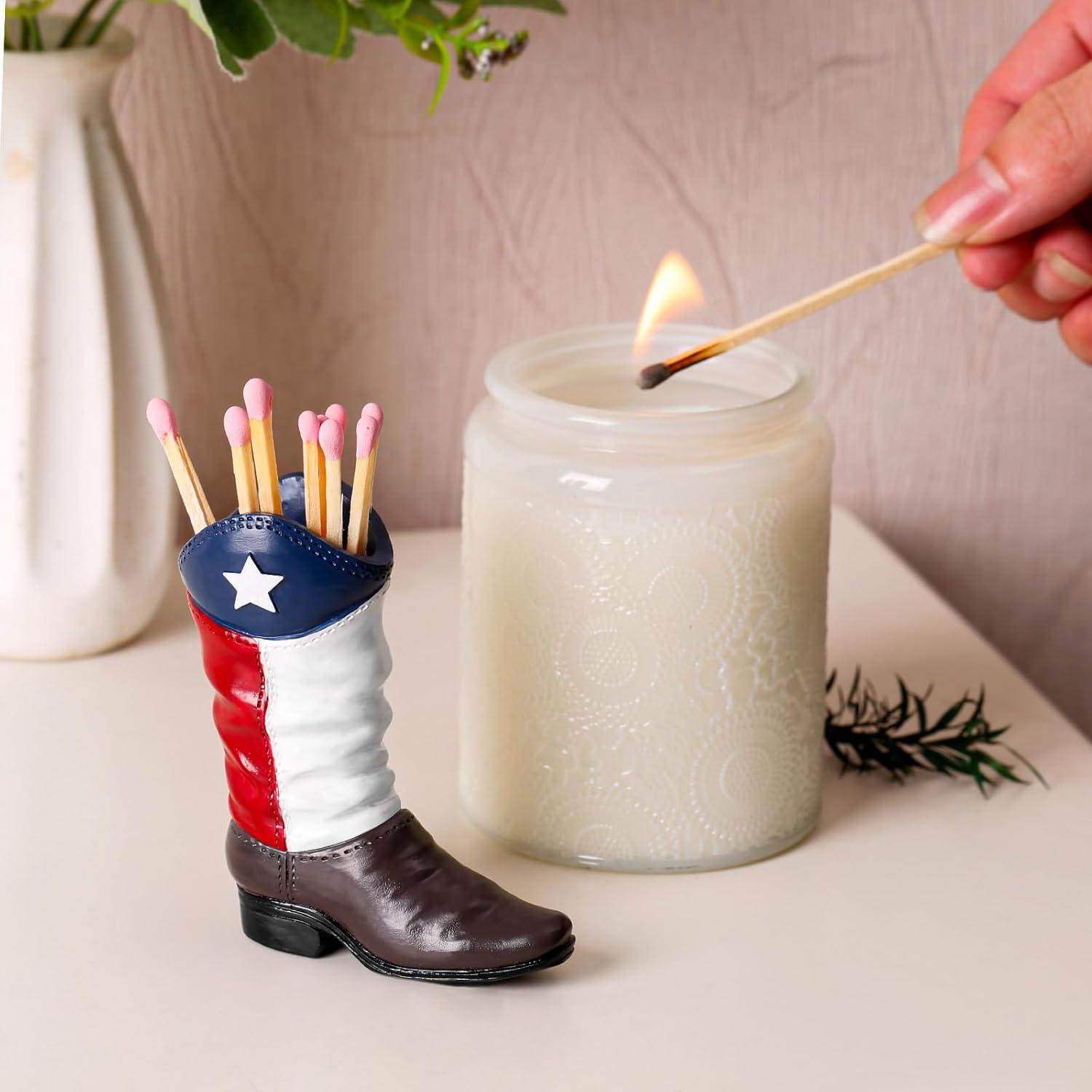 Soporte para fósforos bota vaquera Psyhilar 17x9cm decorativo