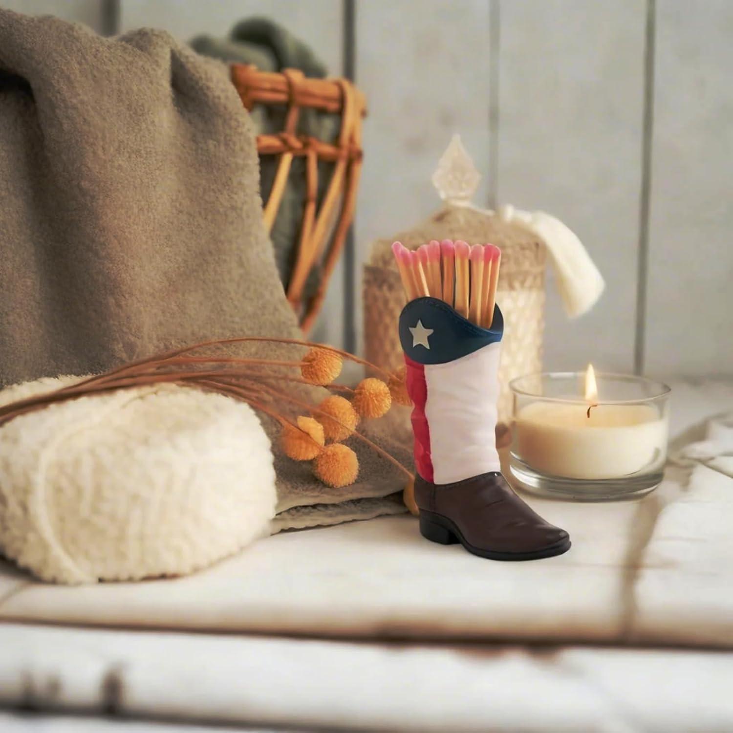 Soporte para fósforos bota vaquera Psyhilar 17x9cm decorativo