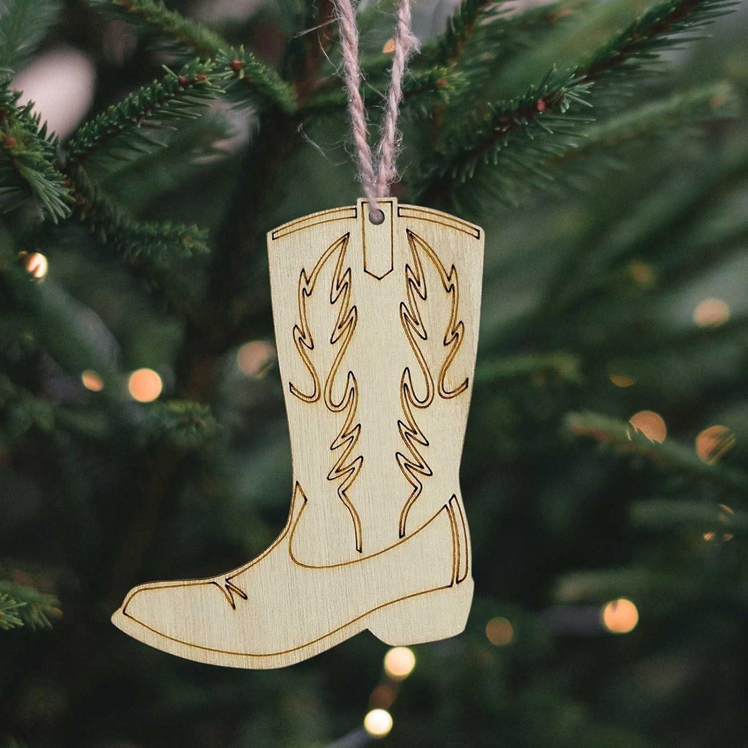 20 Recortes de Madera en Forma de Botas Creaides 10x8 cm