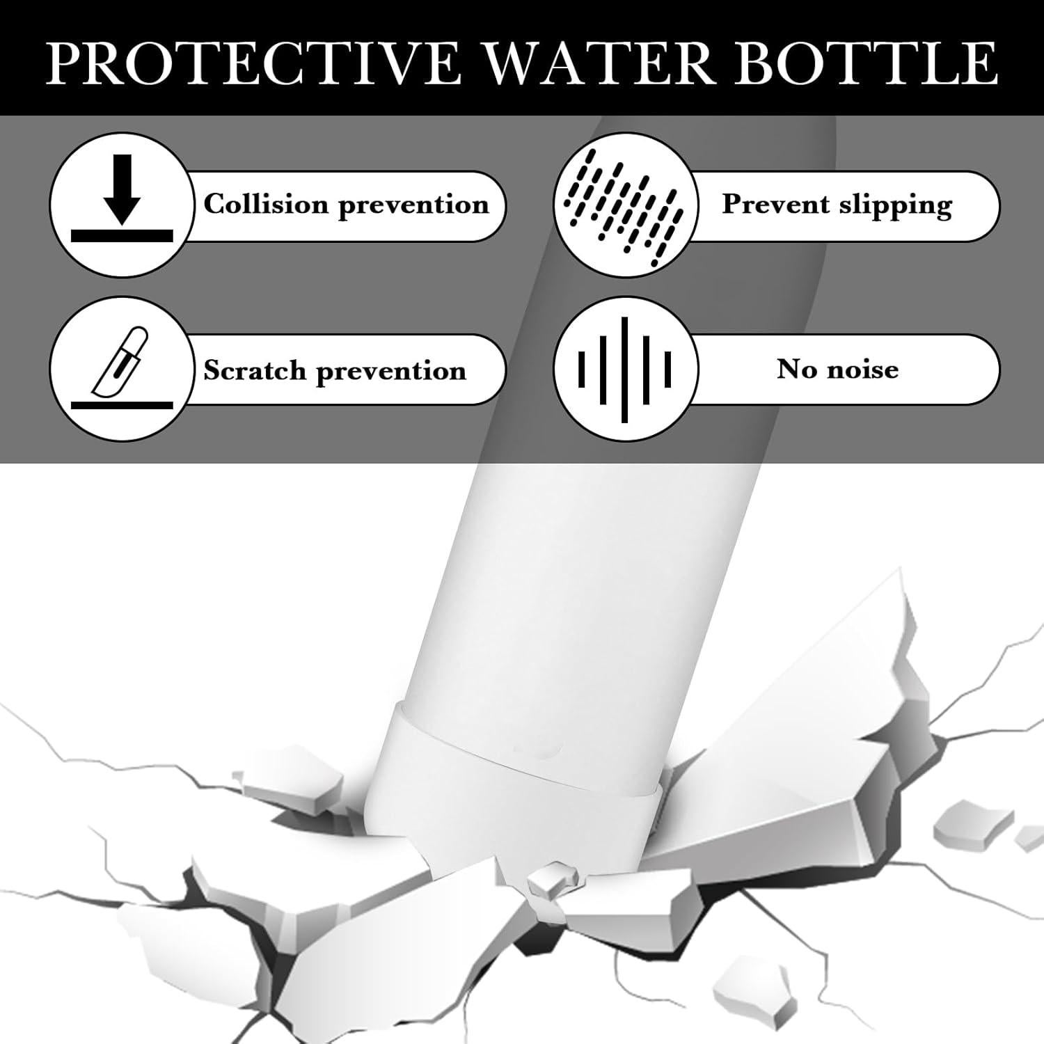 Linkidea 2 Botellas de Agua Silicona 25oz Compatible