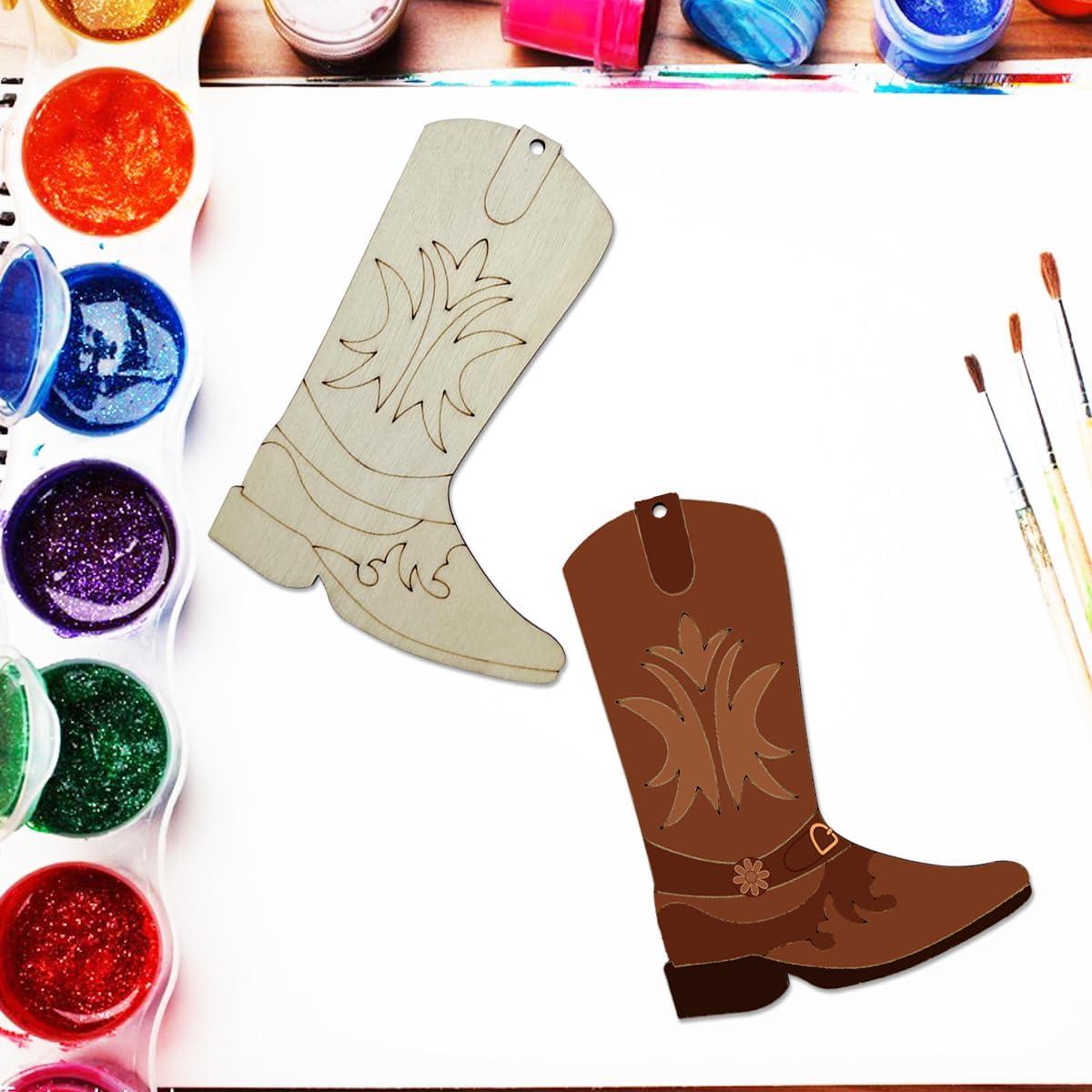 30 Cortes de Madera Botas de Vaquero Sin Terminar JEKEJIAJIU