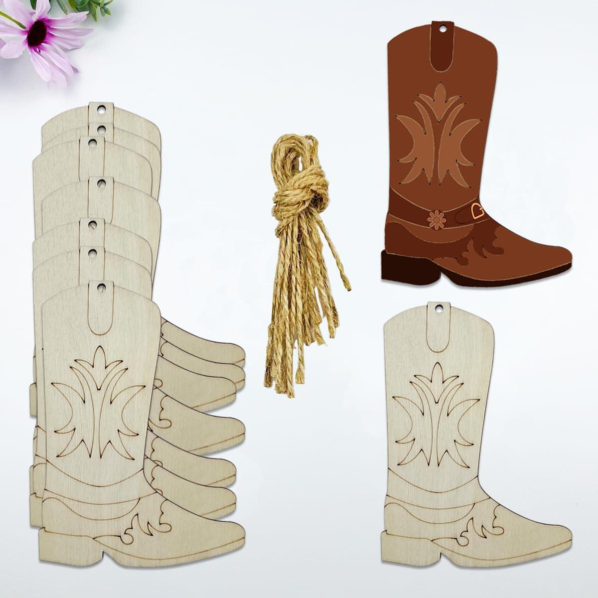30 Cortes de Madera Botas de Vaquero Sin Terminar JEKEJIAJIU