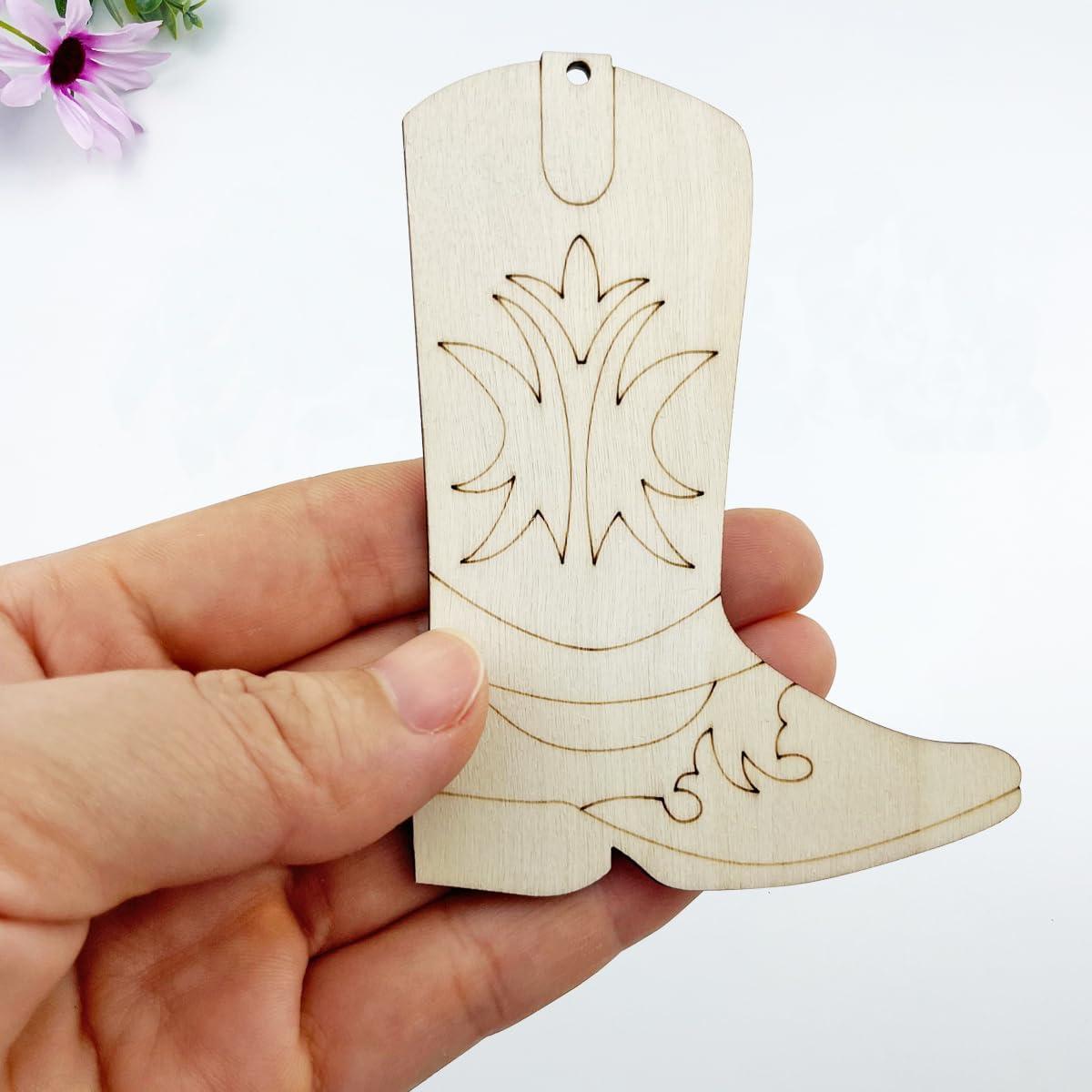 30 Cortes de Madera Botas de Vaquero Sin Terminar JEKEJIAJIU