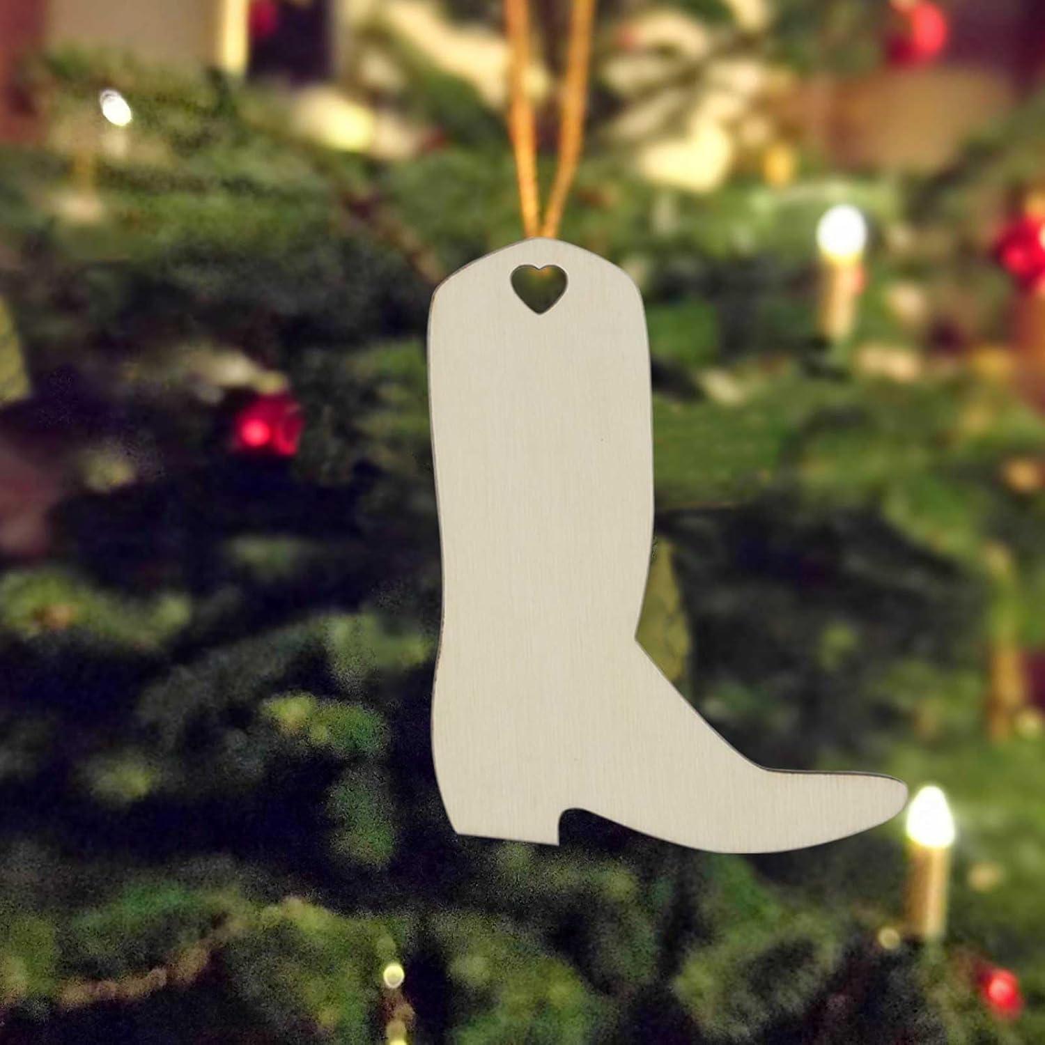 20 Recortes de Botas de Vaquero de Madera JANOU 10x7.1 cm