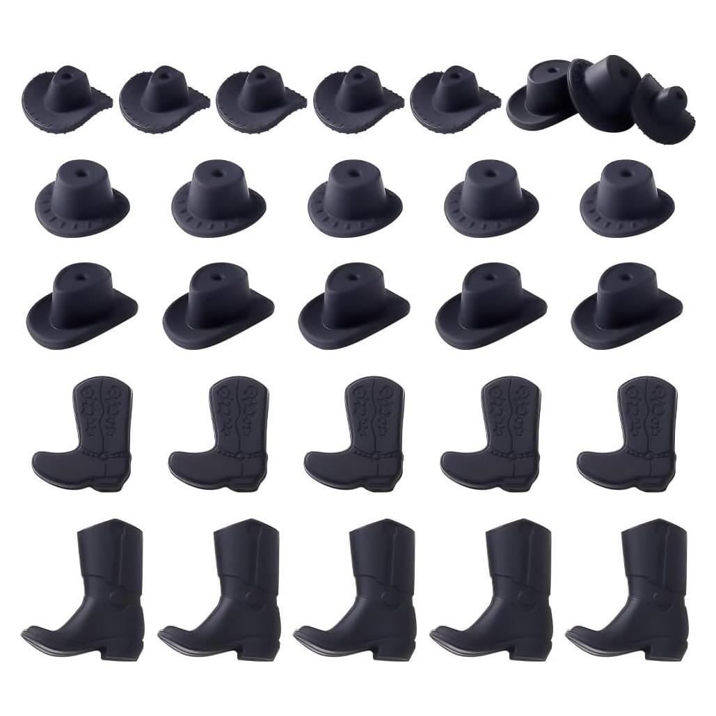 Perlas de Silicona arricraft 26 Pcs Botas y Sombreros Negros
