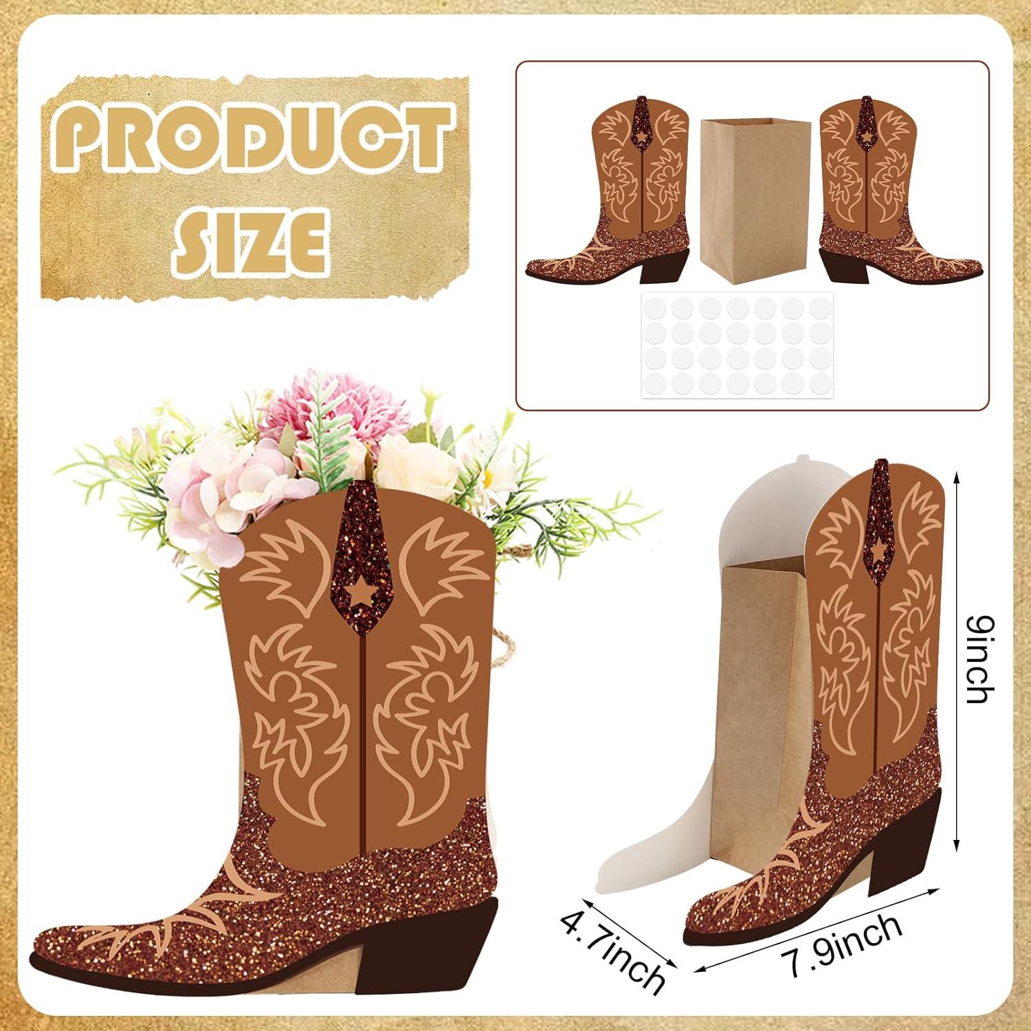 16 Cajas de Flores en Forma de Botas de Vaquero FYSUIMU