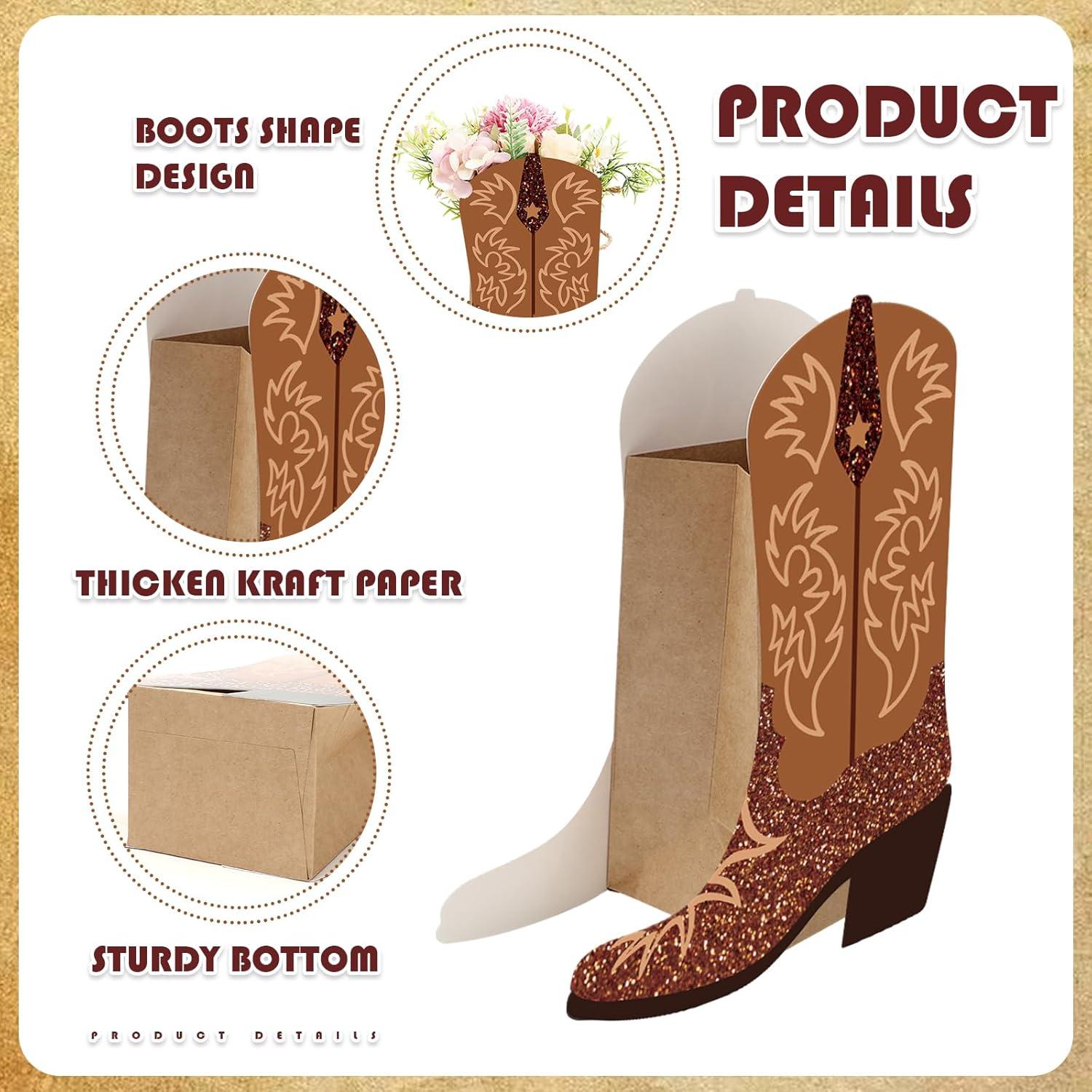 16 Cajas de Flores en Forma de Botas de Vaquero FYSUIMU