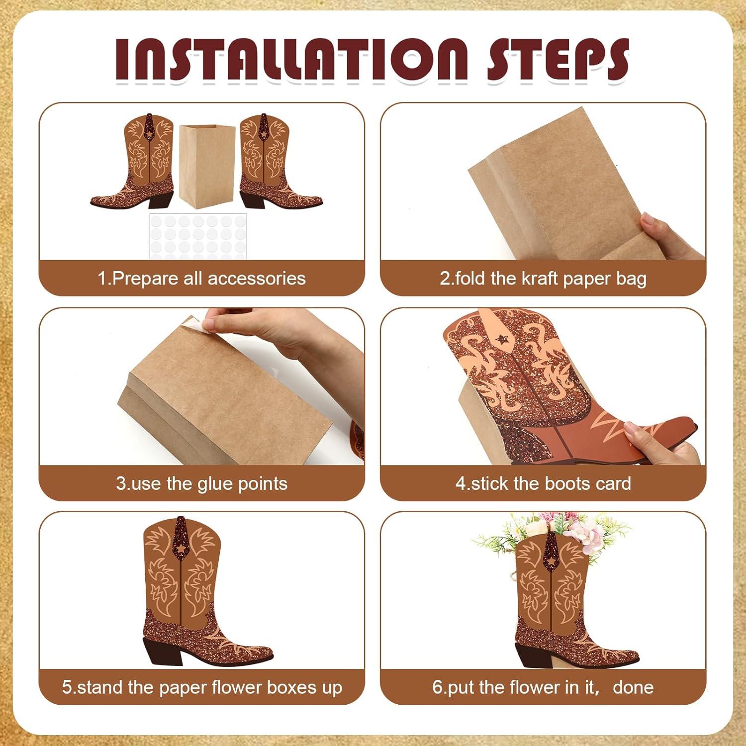 16 Cajas de Flores en Forma de Botas de Vaquero FYSUIMU