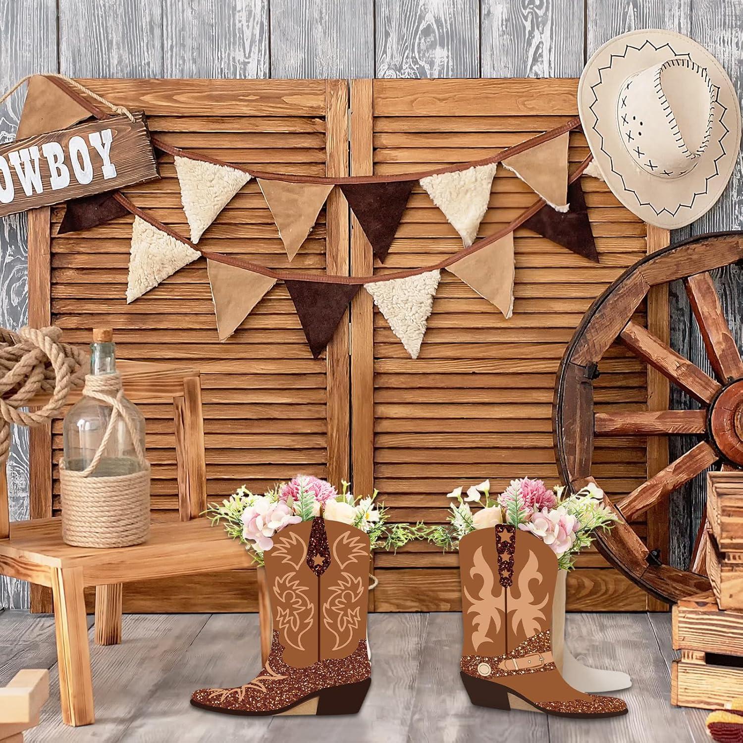 16 Cajas de Flores en Forma de Botas de Vaquero FYSUIMU