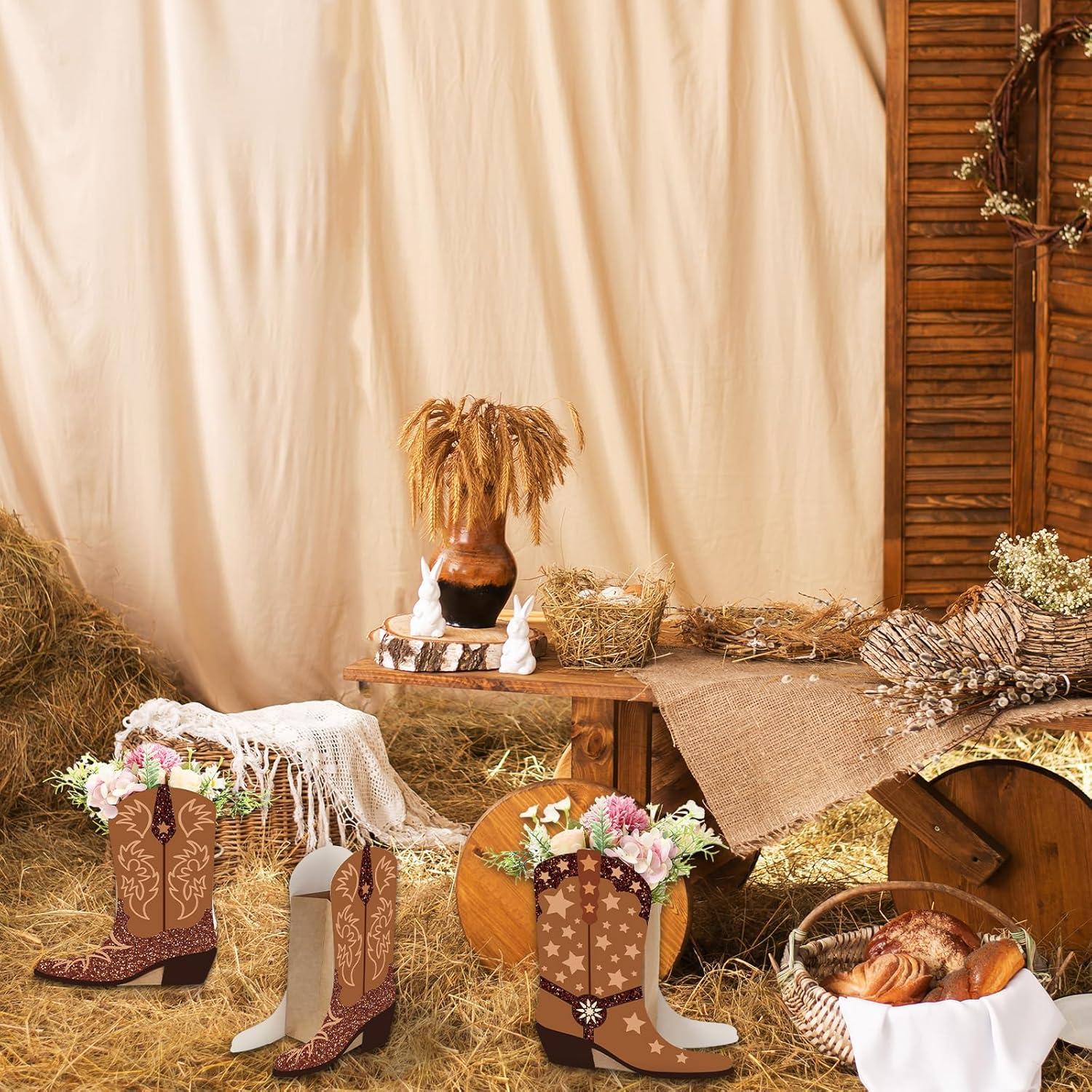 16 Cajas de Flores en Forma de Botas de Vaquero FYSUIMU