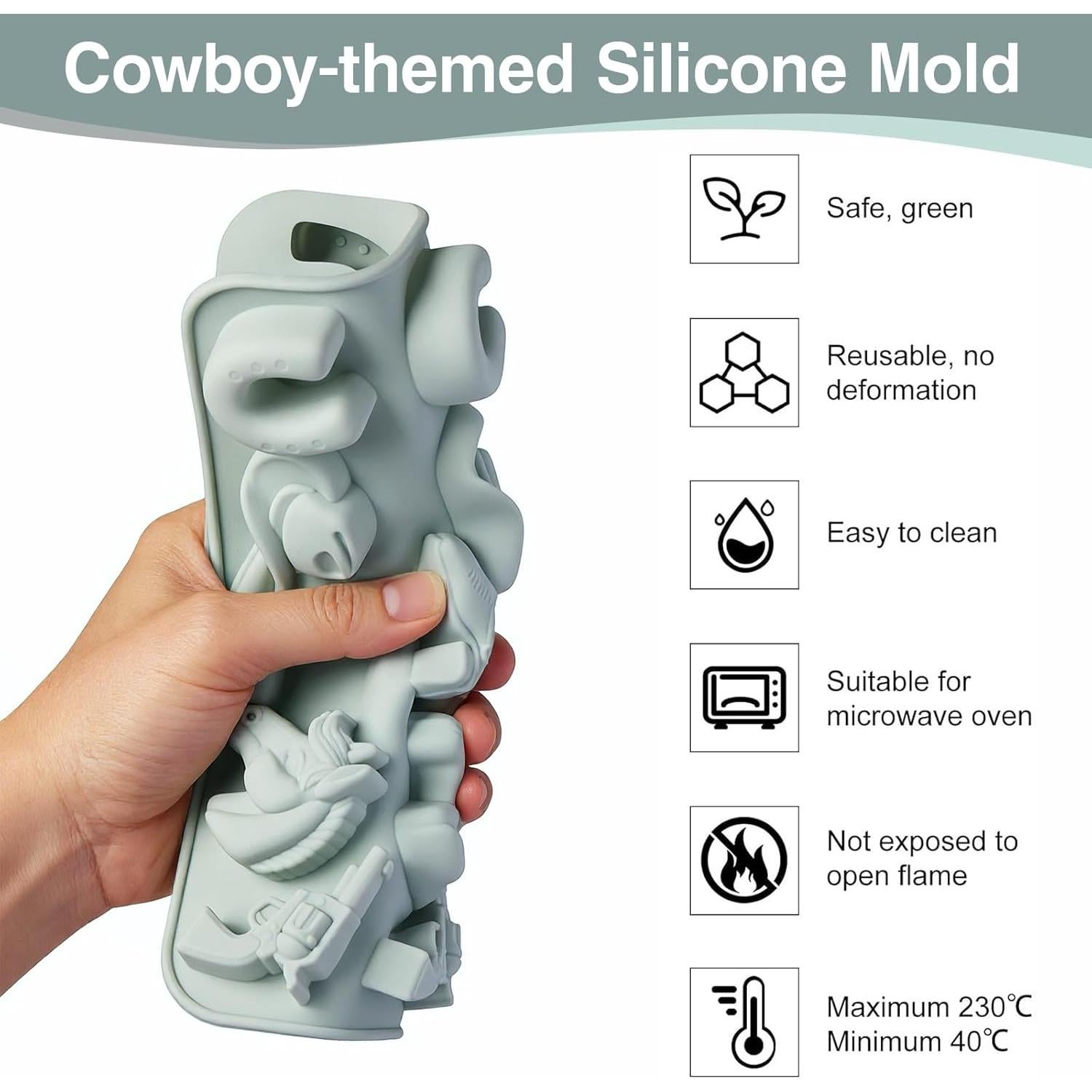 Moldes de Chocolate Cowboy Zarbulon - 3 Piezas Silicona