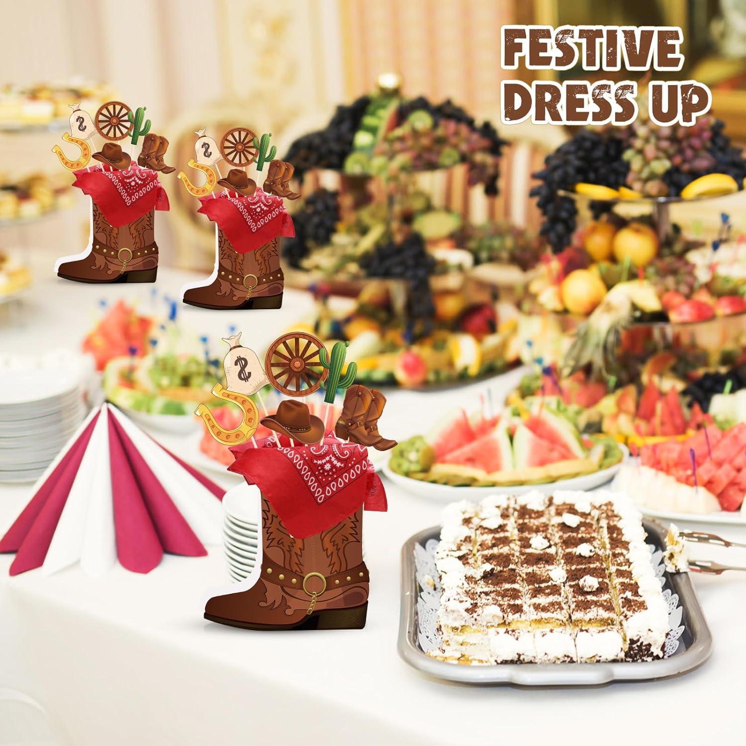 Centros de Mesa Fiesta Vaquera Weekgrat - 129 Piezas Decorativas