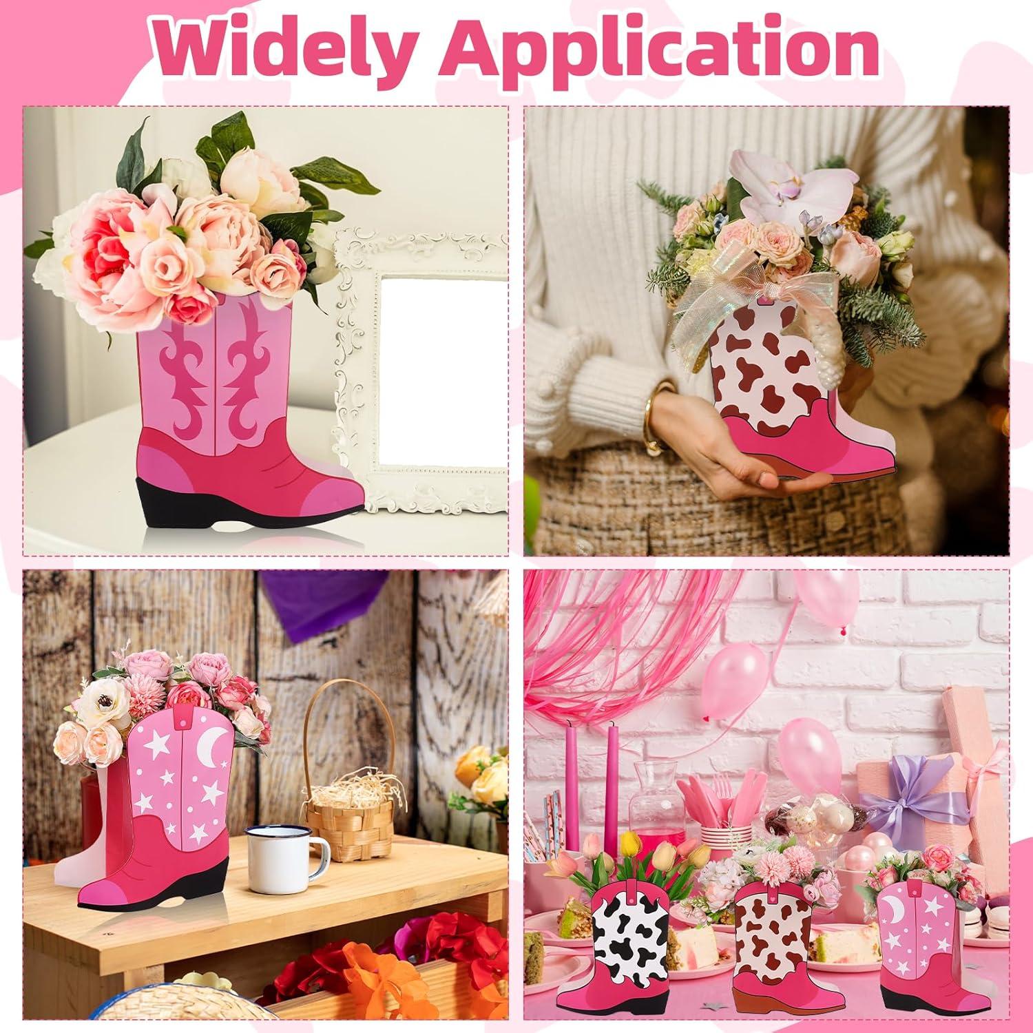 16 Cajas de Regalo en Forma de Botas de Vaquero Rosa Eshylala