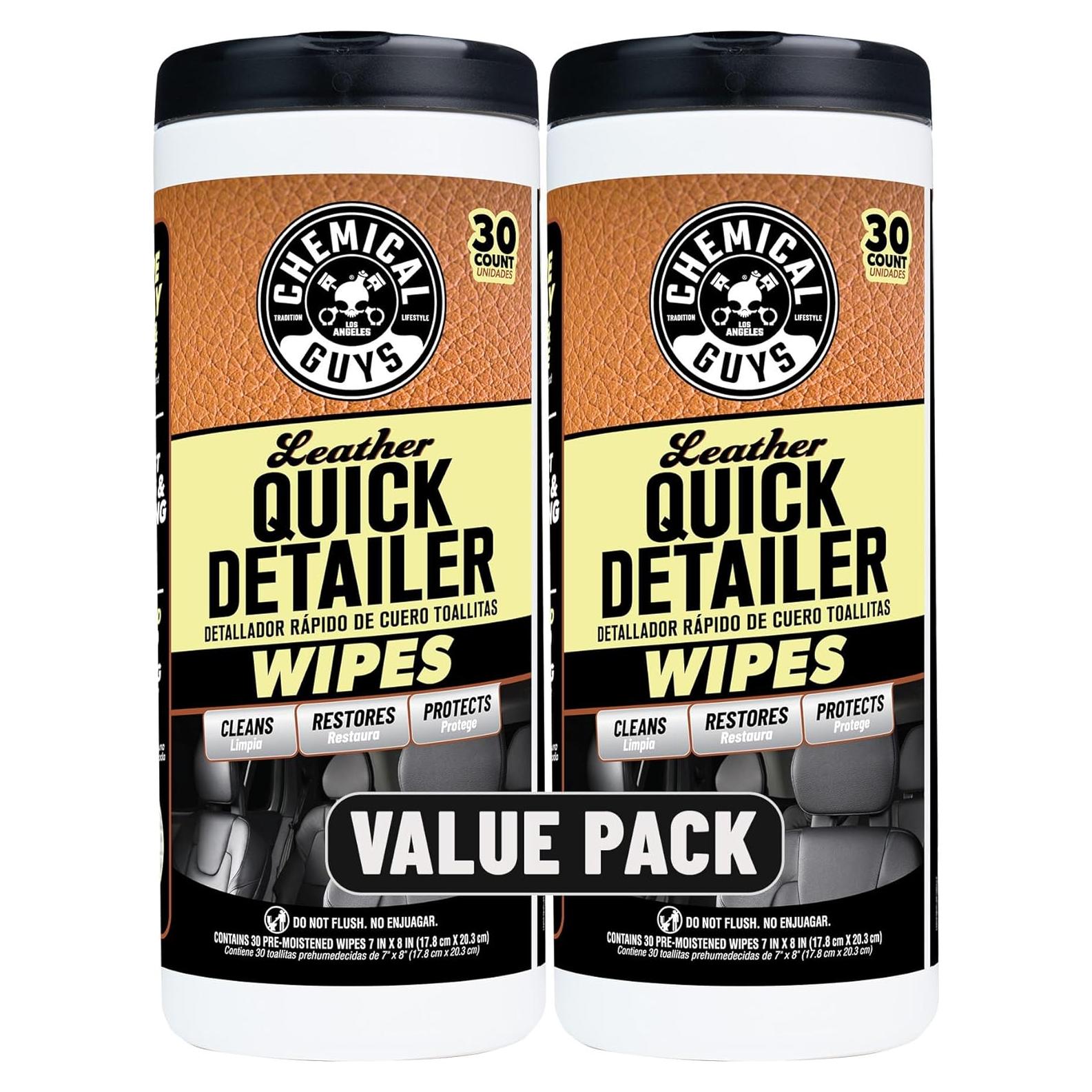 Toallitas Detalladoras Rápidas para Cuero Chemical Guys 30 ct