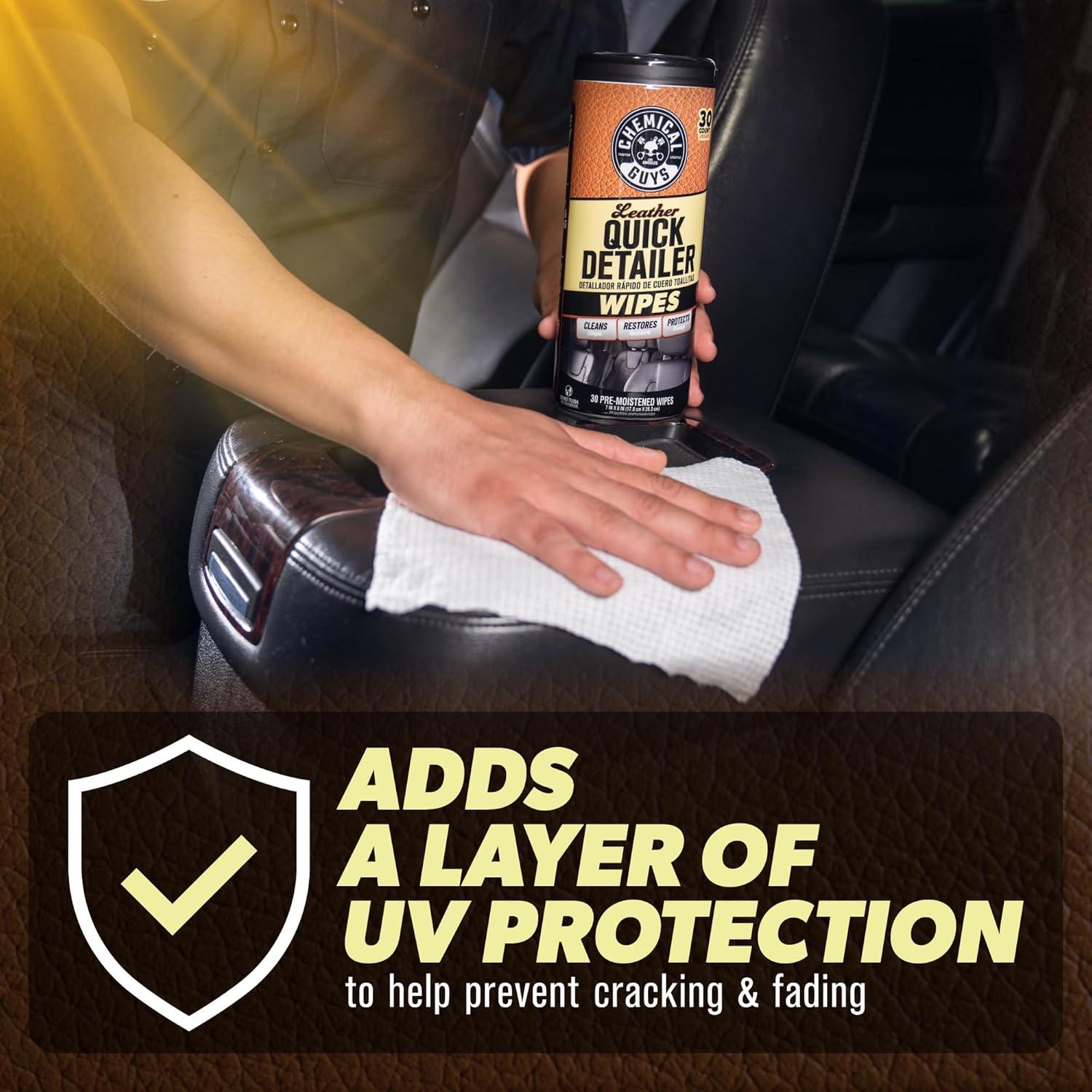 Toallitas Detalladoras Rápidas para Cuero Chemical Guys 30 ct