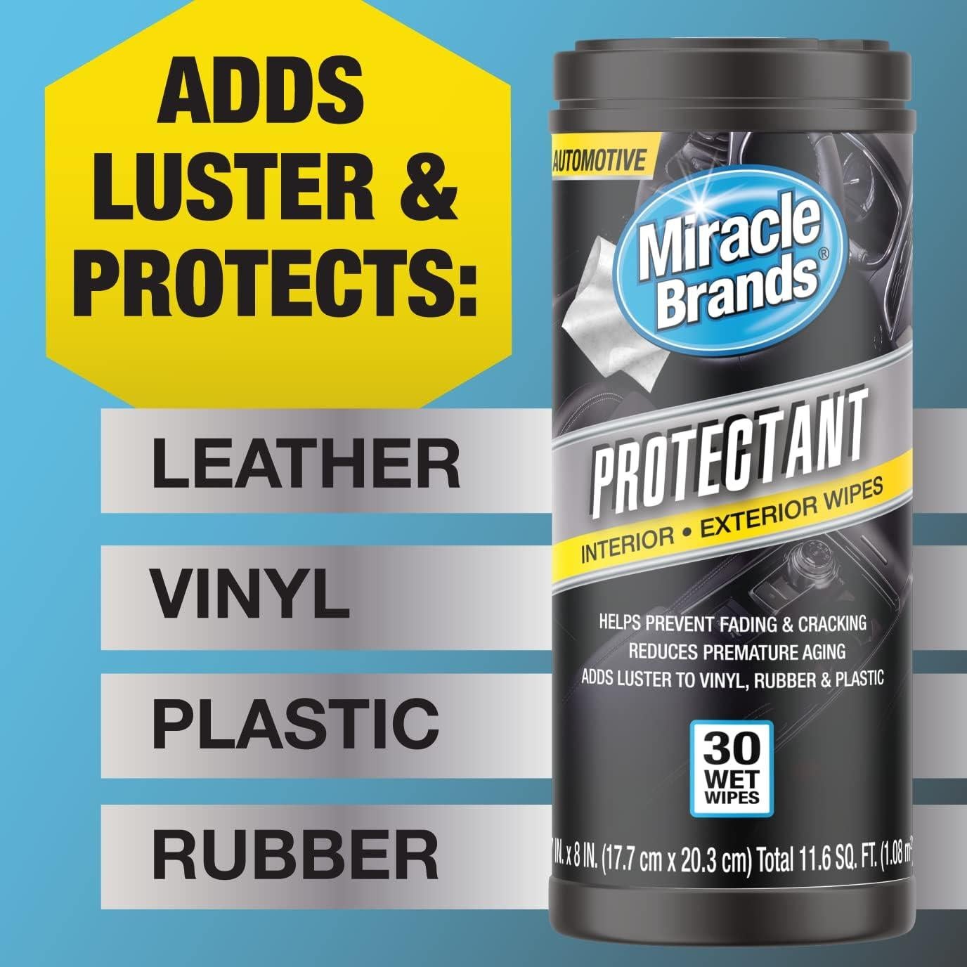 Toallitas Protectores de Auto Miracle Brands - 30 Unidades, Limpieza y Protección UV
