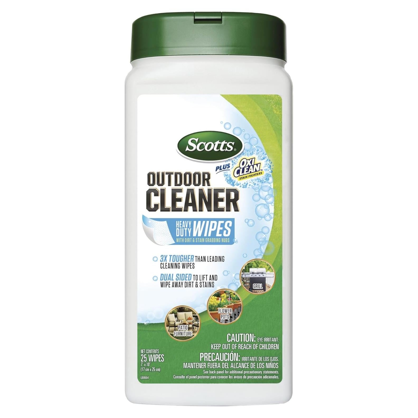 Toallitas de Limpieza para Exteriores Scotts OxiClean 25 Unidades