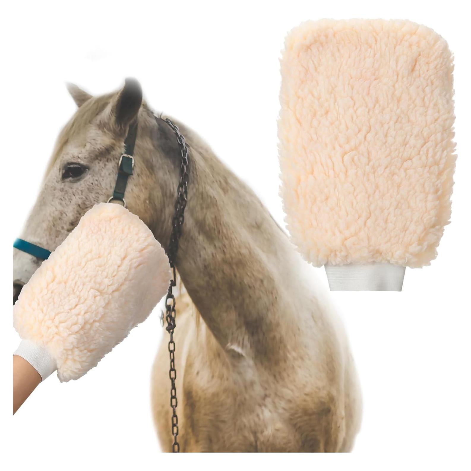 Mitón de Aseo para Caballos Sunnymove - Blanco 29x19 cm