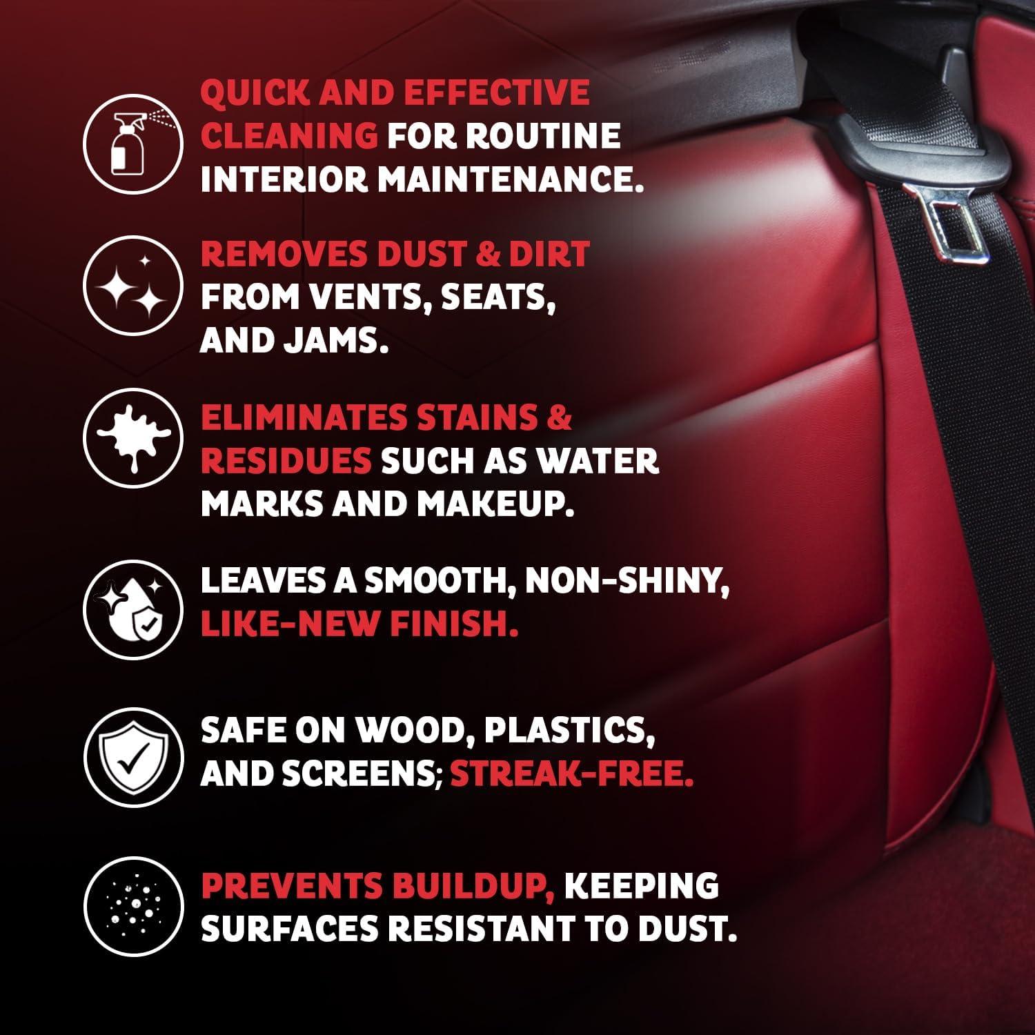 Limpiador Interior de Coche MAXL 20oz - Fórmula NeverDust, Multiusos