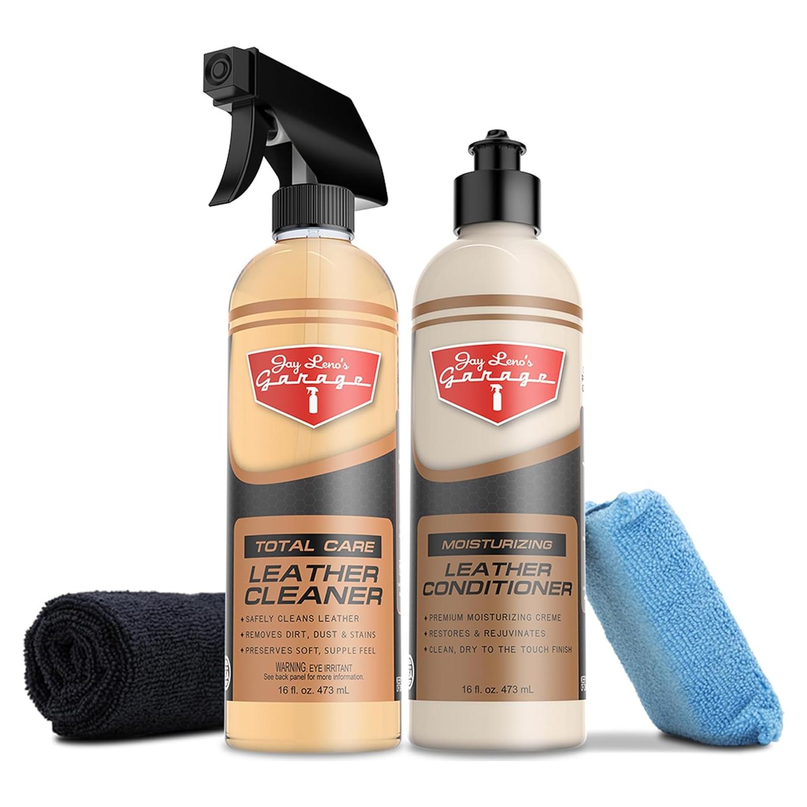 Kit de limpiador y acondicionador de cuero Jay Leno 4 piezas