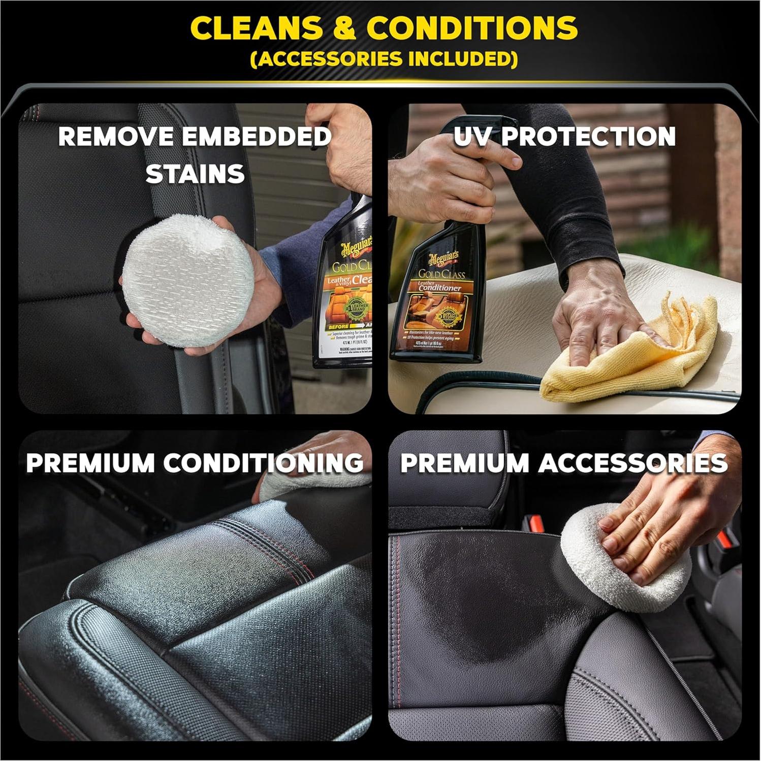 Kit de Cuidado de Cuero Meguiar's - Limpiador y Acondicionador 473 ml