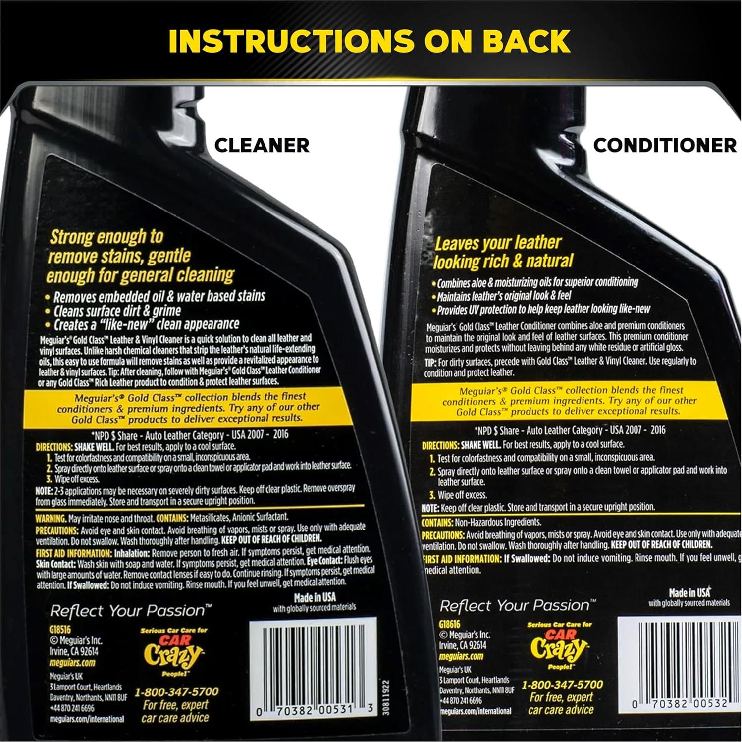 Kit de Cuidado de Cuero Meguiar's - Limpiador y Acondicionador 473 ml