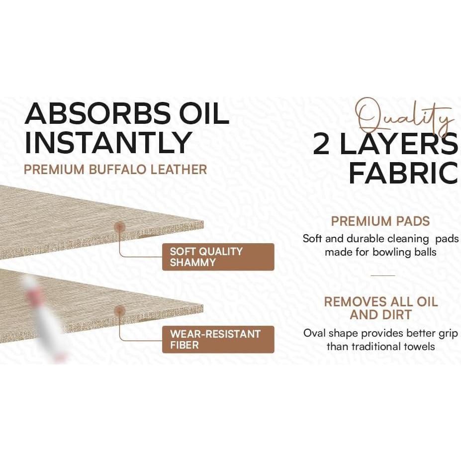 Paquete de 3 Toallas Shammy para Bowling Genérico - Cuero de Búfalo