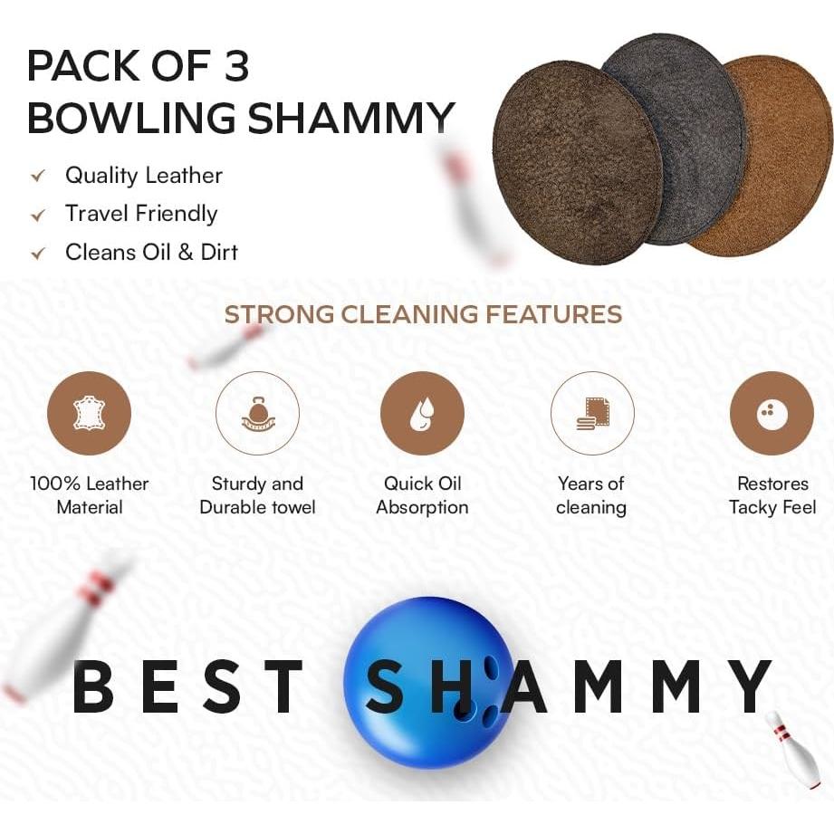 Paquete de 3 Toallas Shammy para Bowling Genérico - Cuero de Búfalo