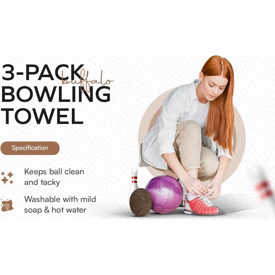 Paquete de 3 Toallas Shammy para Bowling Genérico - Cuero de Búfalo