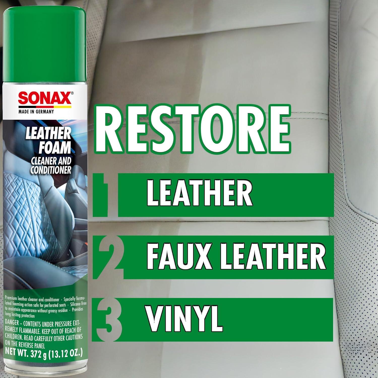 SONAX Espuma de Cuero 289300 - Limpiador y Acondicionador 2 en 1