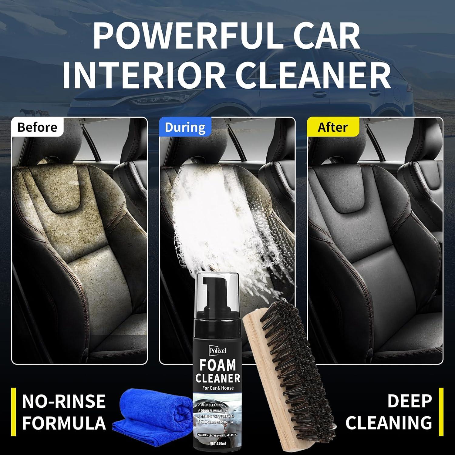 Limpiador de Espuma Automotriz POLIXEL 150ml - Sin Agua, Multiusos