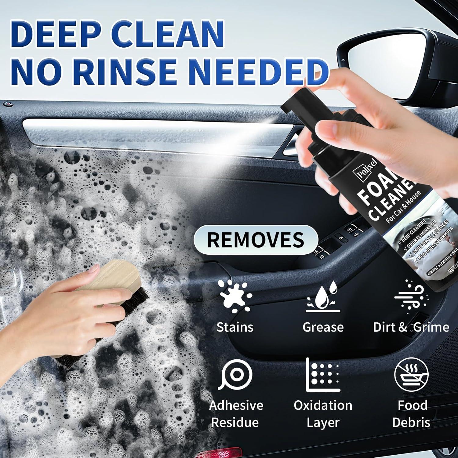 Limpiador de Espuma Automotriz POLIXEL 150ml - Sin Agua, Multiusos
