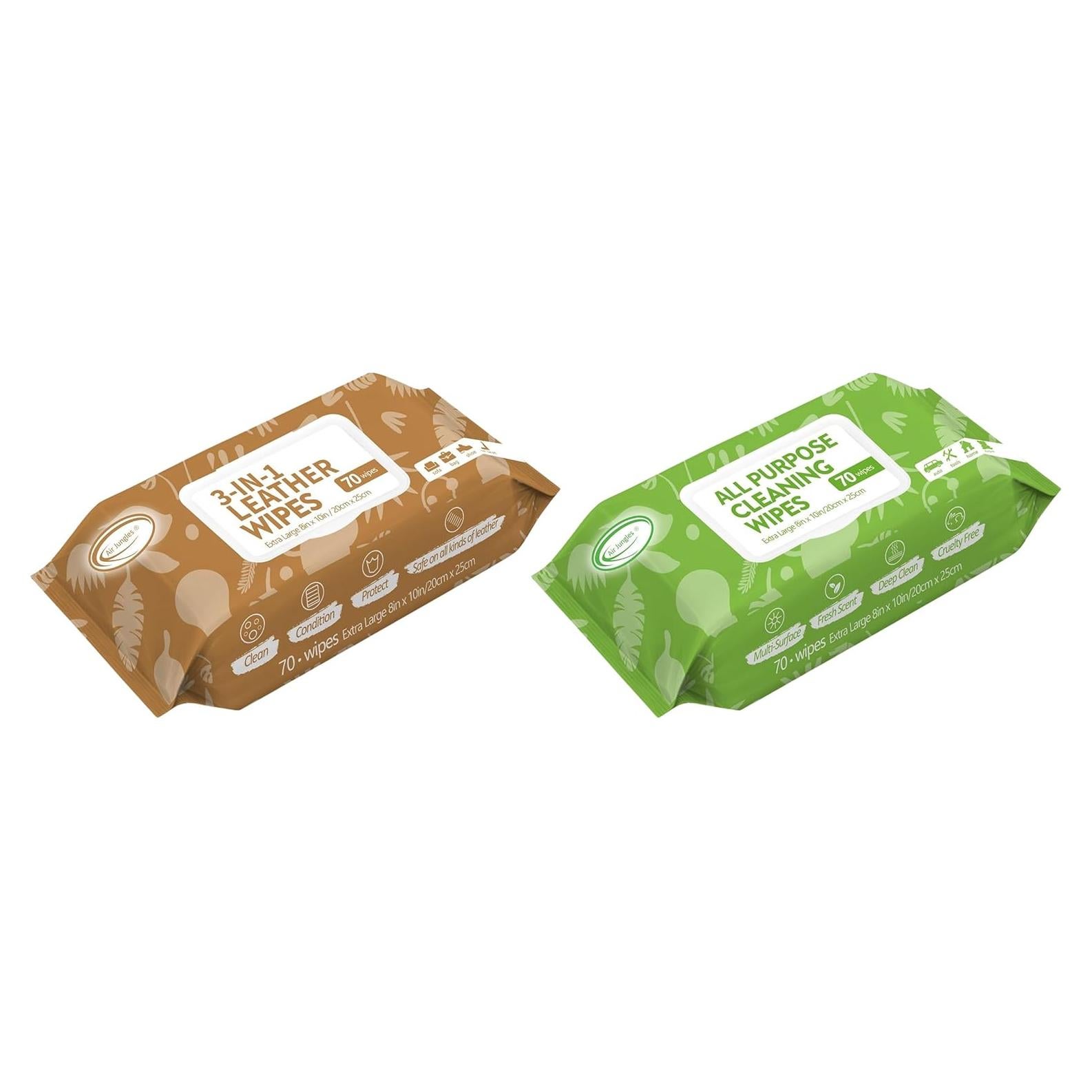 Toallitas Limpiadoras de Cuero 3en1 Air Jungles 70 Unidades
