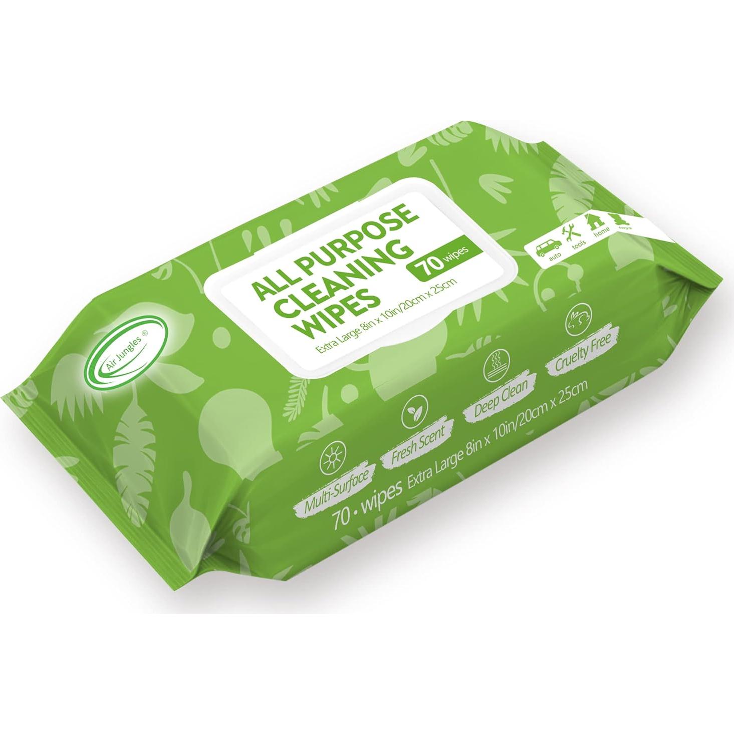 Toallitas Limpiadoras de Cuero 3en1 Air Jungles 70 Unidades