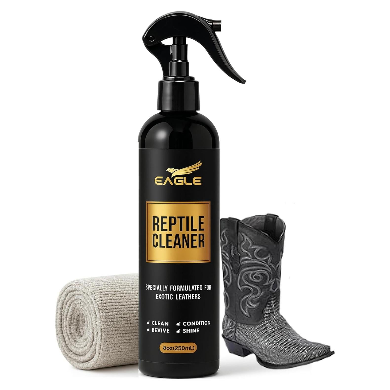 Limpiador y Acondicionador de Cuero Exótico Eagle 226ml - Spray para Botas, Zapatos y Accesorios