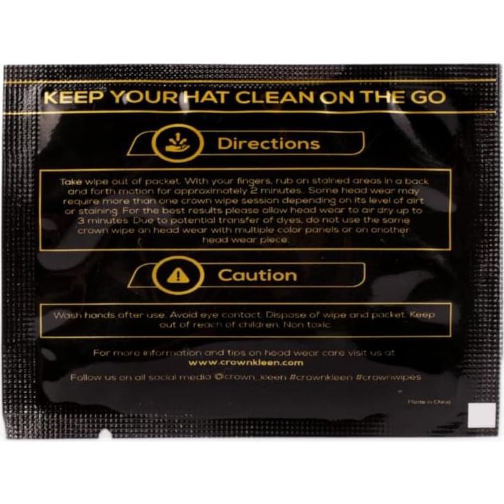 Toallitas Limpiadoras de Sombreros Crown Kleen - Paquete de 10