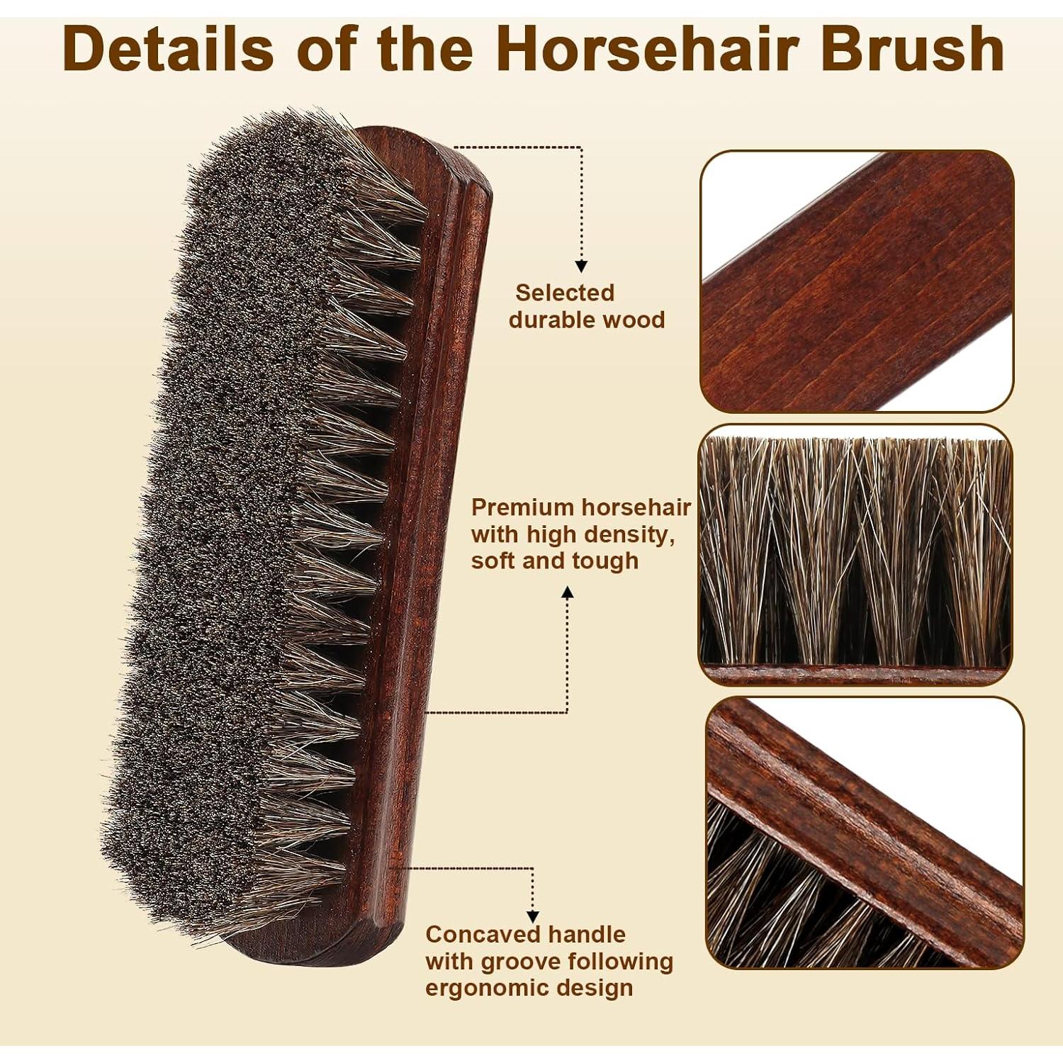 Cepillo de Zapatos Profesional Lyssra 100% Caballo Suave