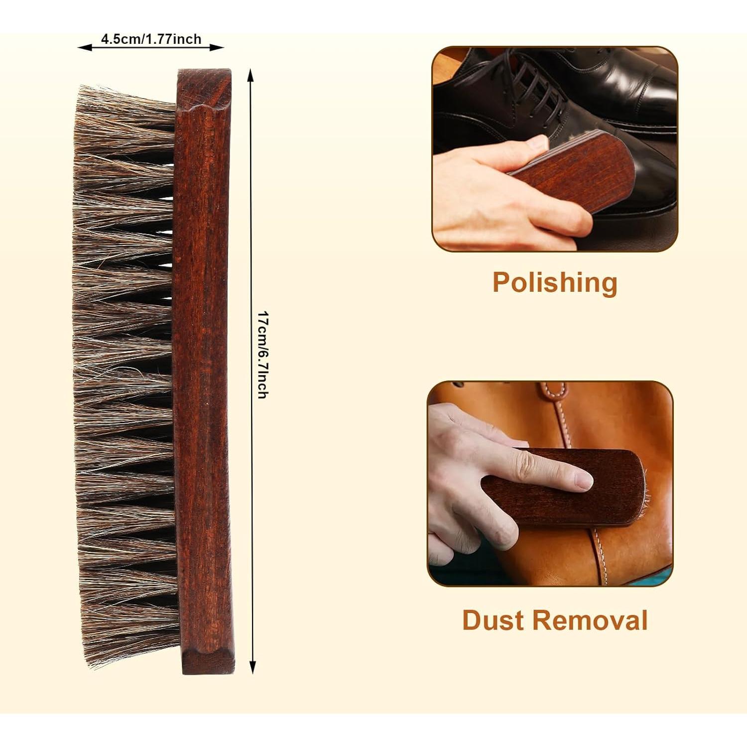 Cepillo de Zapatos Profesional Lyssra 100% Caballo Suave