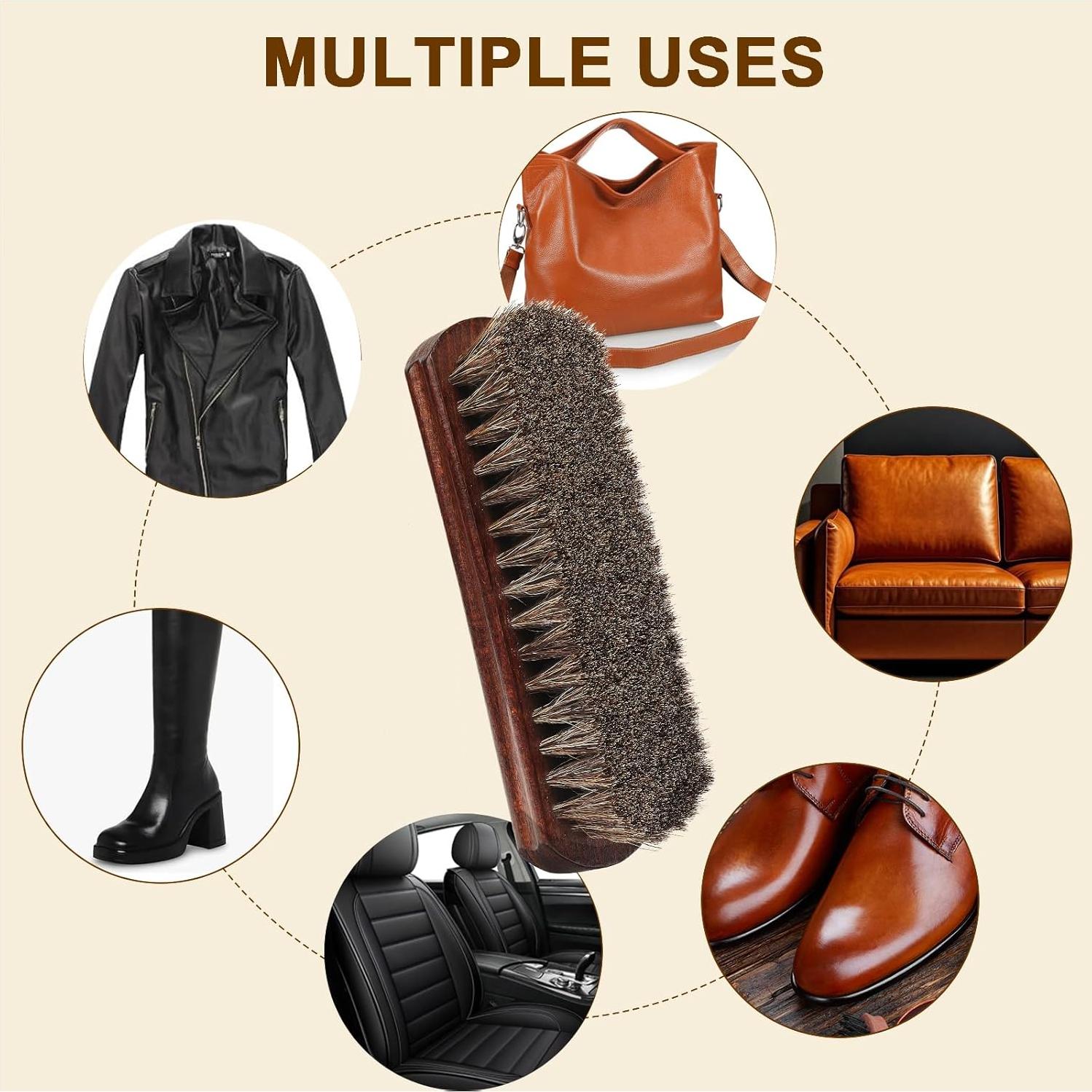 Cepillo de Zapatos Profesional Lyssra 100% Caballo Suave