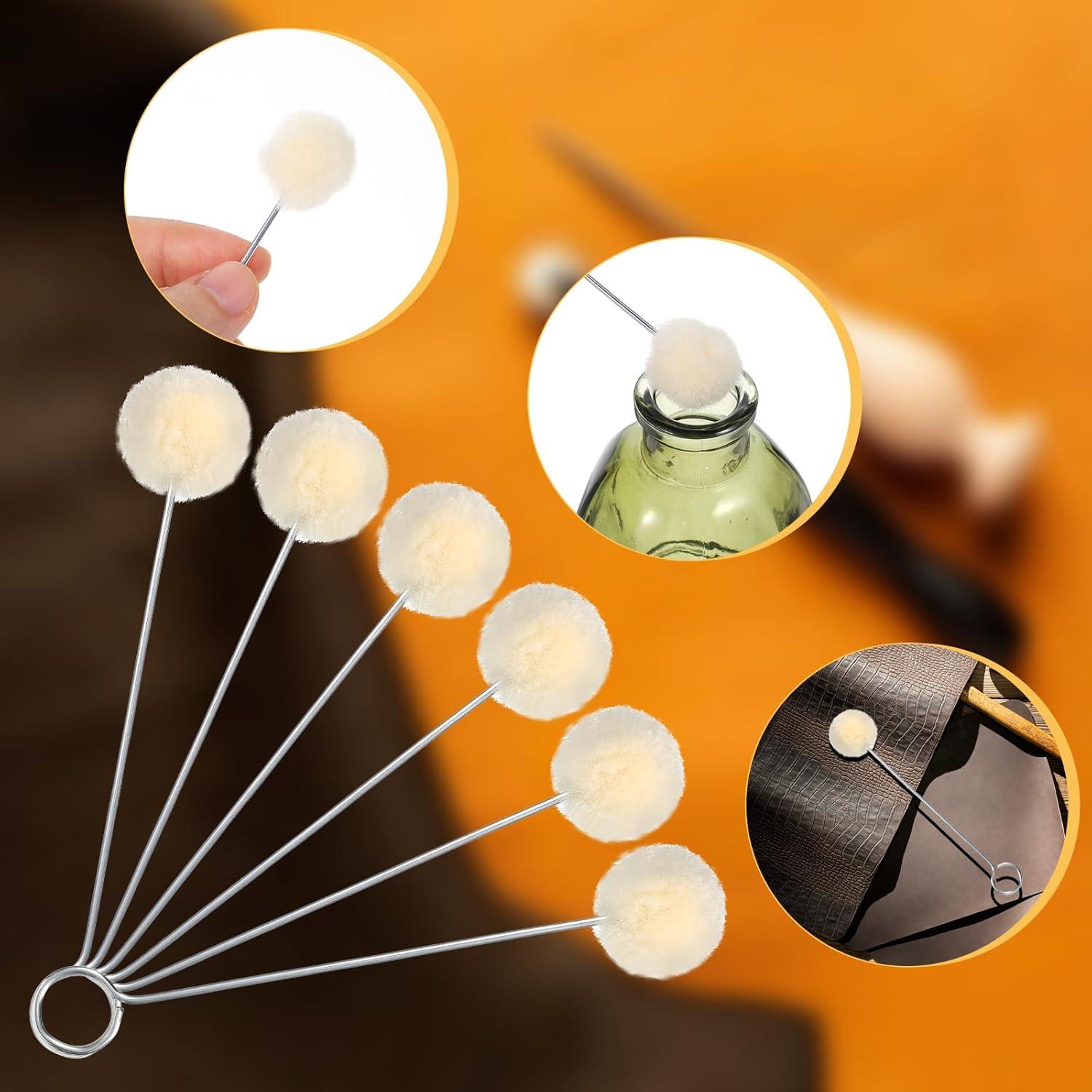 10 Cepillos de Bola de Lana para Tinte de Cuero Psyqtsuary