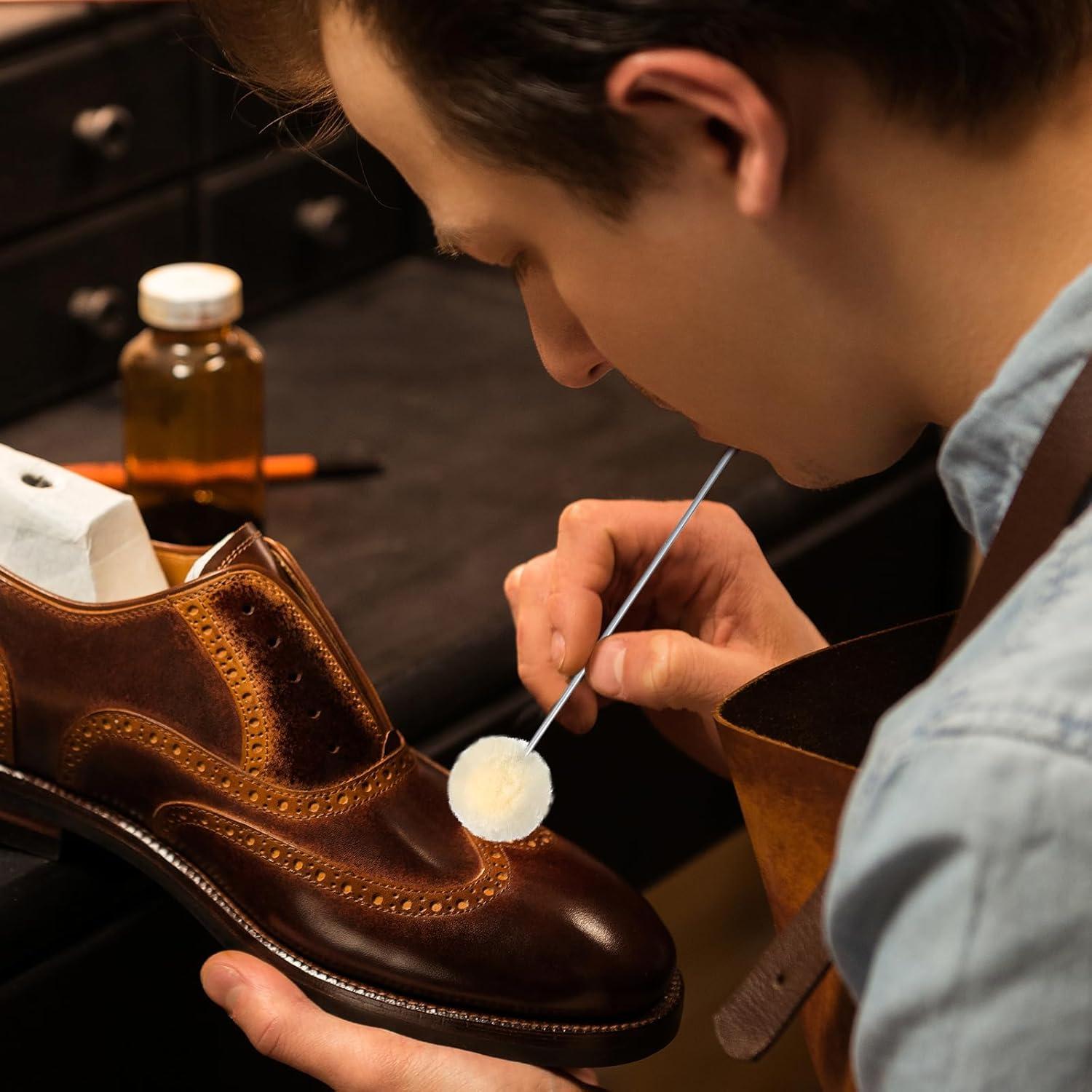 10 Cepillos de Bola de Lana para Tinte de Cuero Psyqtsuary